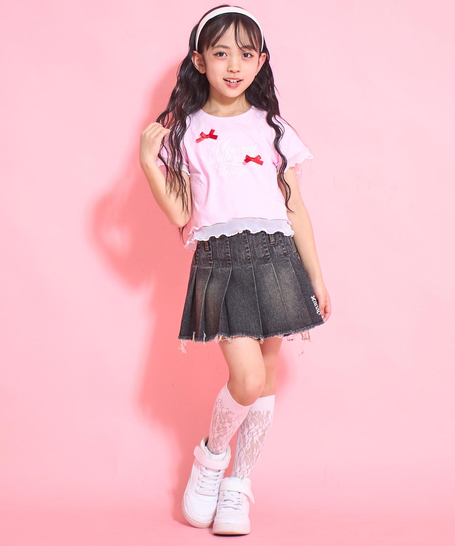 裾 メロー リボン Tシャツトップス 423-3388