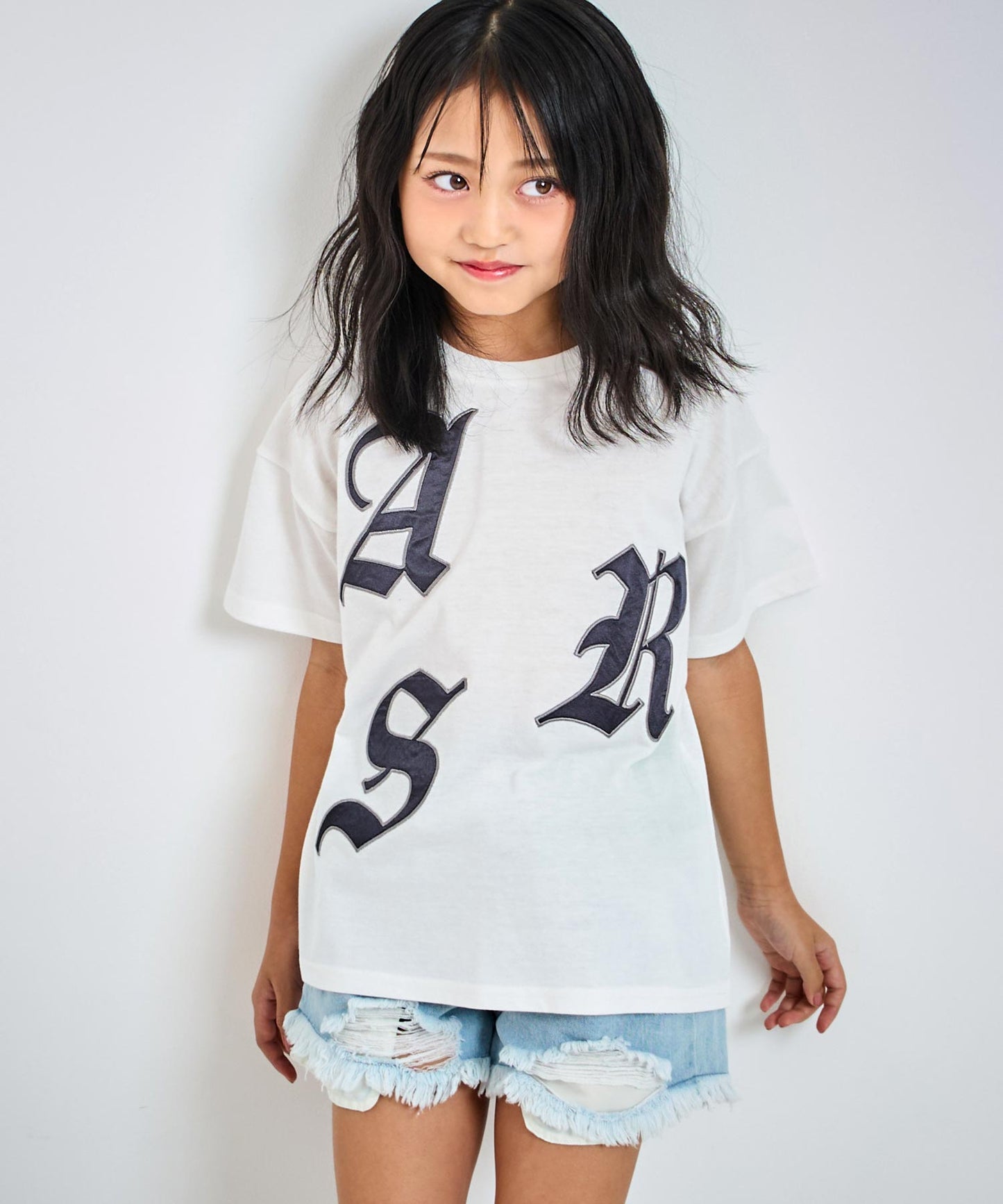 ランダム ワッペン ロゴ Tシャツ (ジュニアお揃い) 【ユニセックス】423-3393
