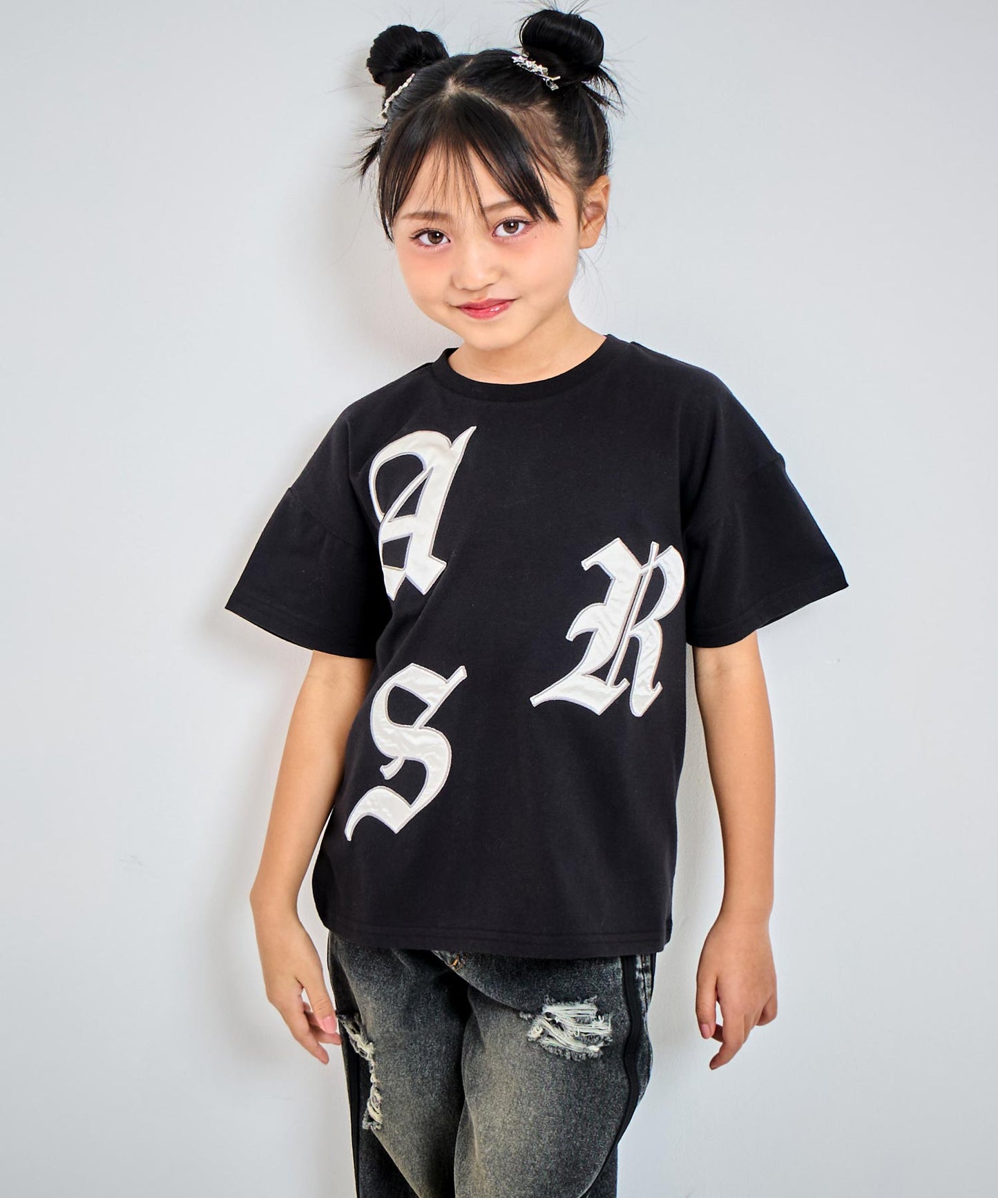 ランダム ワッペン ロゴ Tシャツ (ジュニアお揃い) 【ユニセックス】423-3393