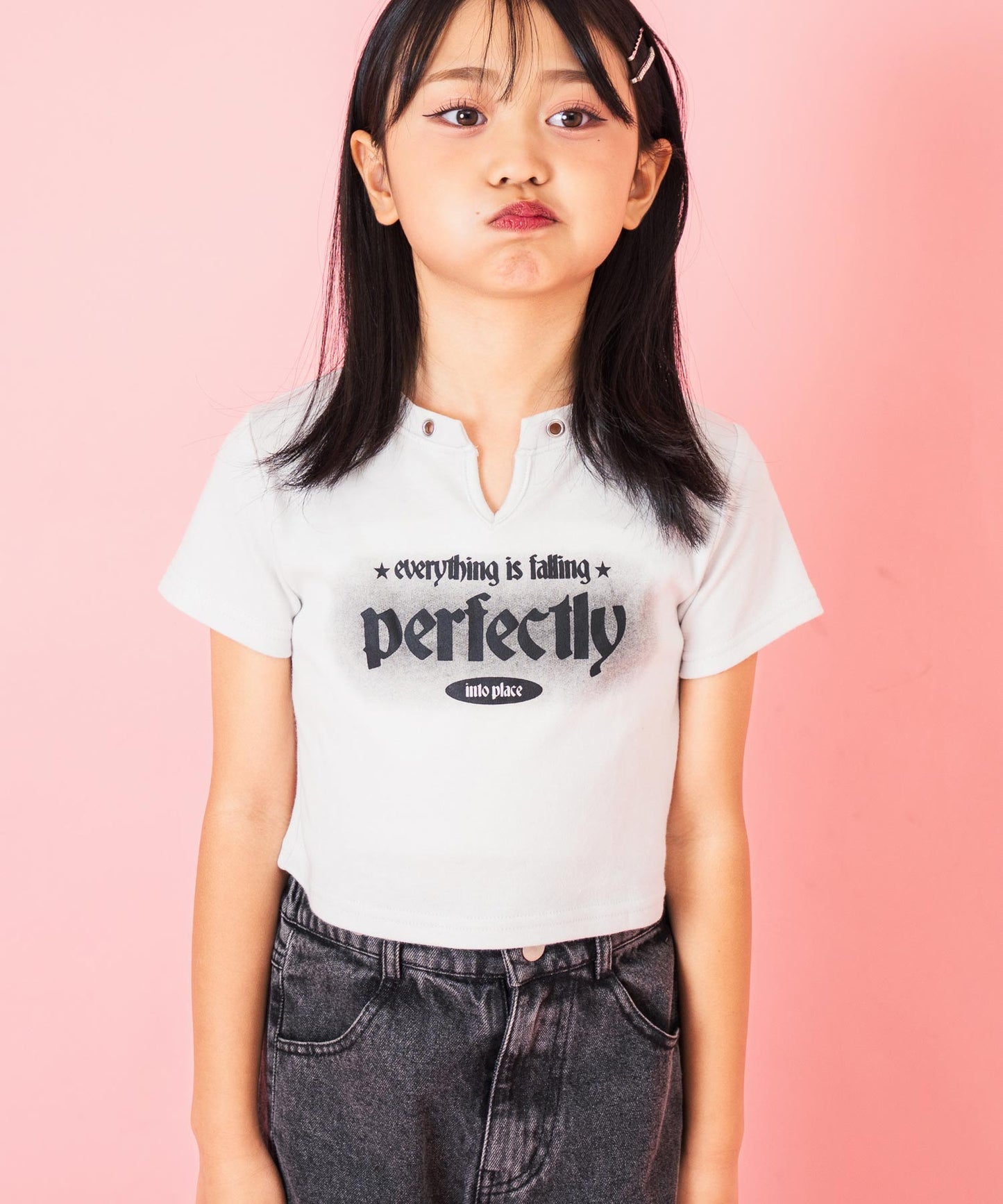 ハトメ ポイント ミニ Tシャツ トップス【ジュニアお揃い】 423-3400