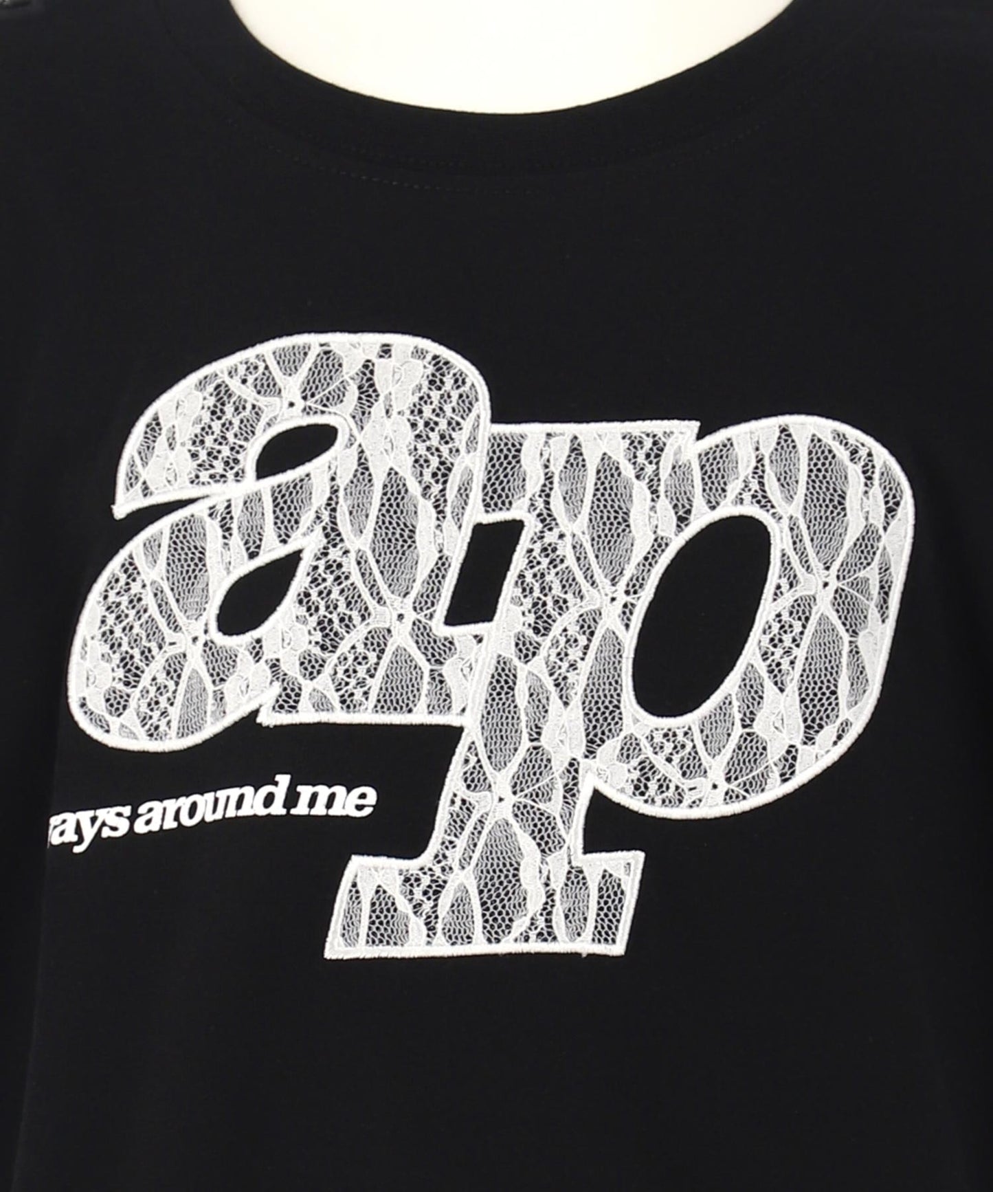 レース ワッペン付き サイド リボン Tシャツ トップス【ジュニアお揃い】 423-3402