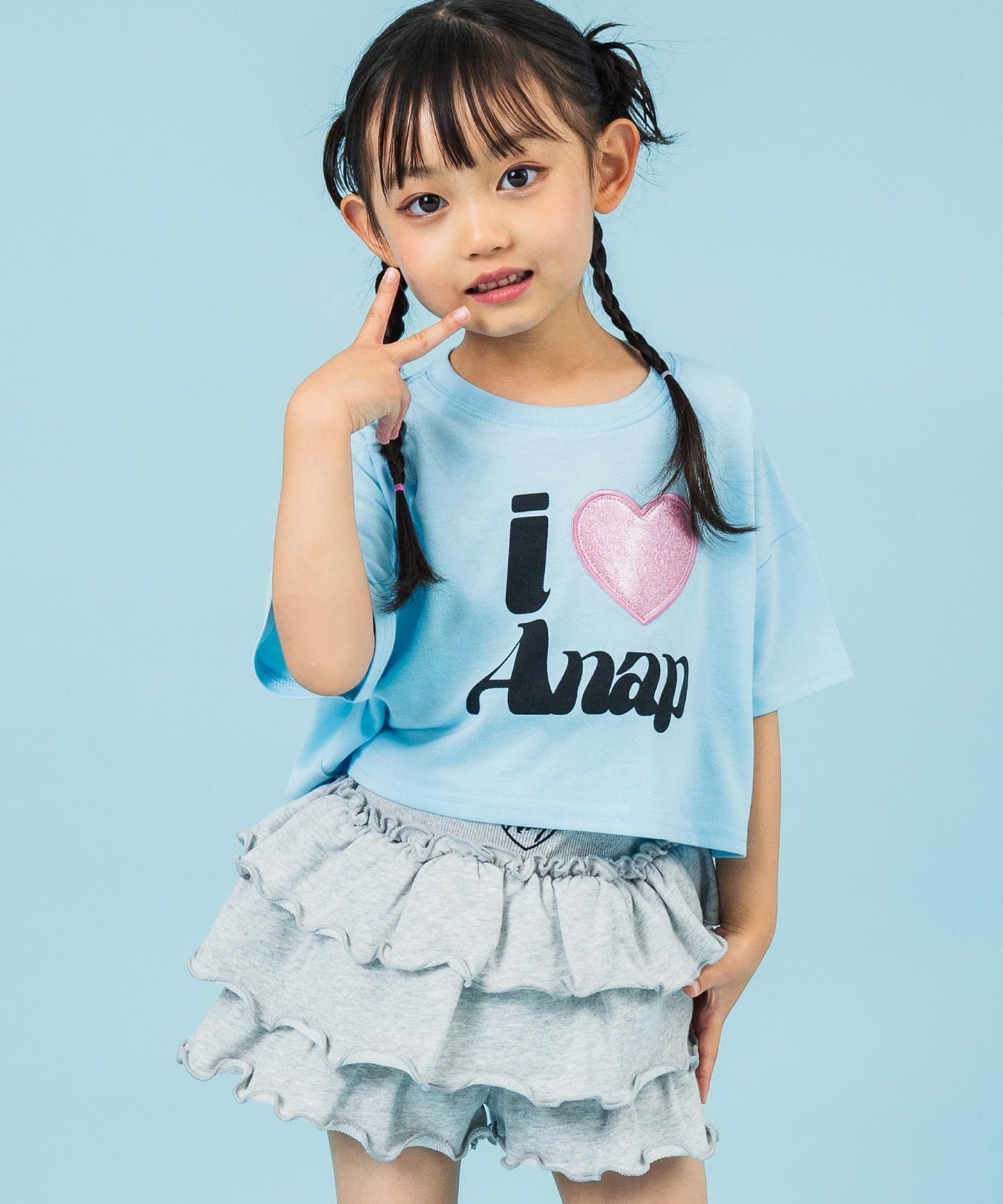 ILOVE ANAP クロップド Tシャツ【ジュニアお揃い】 423-3420