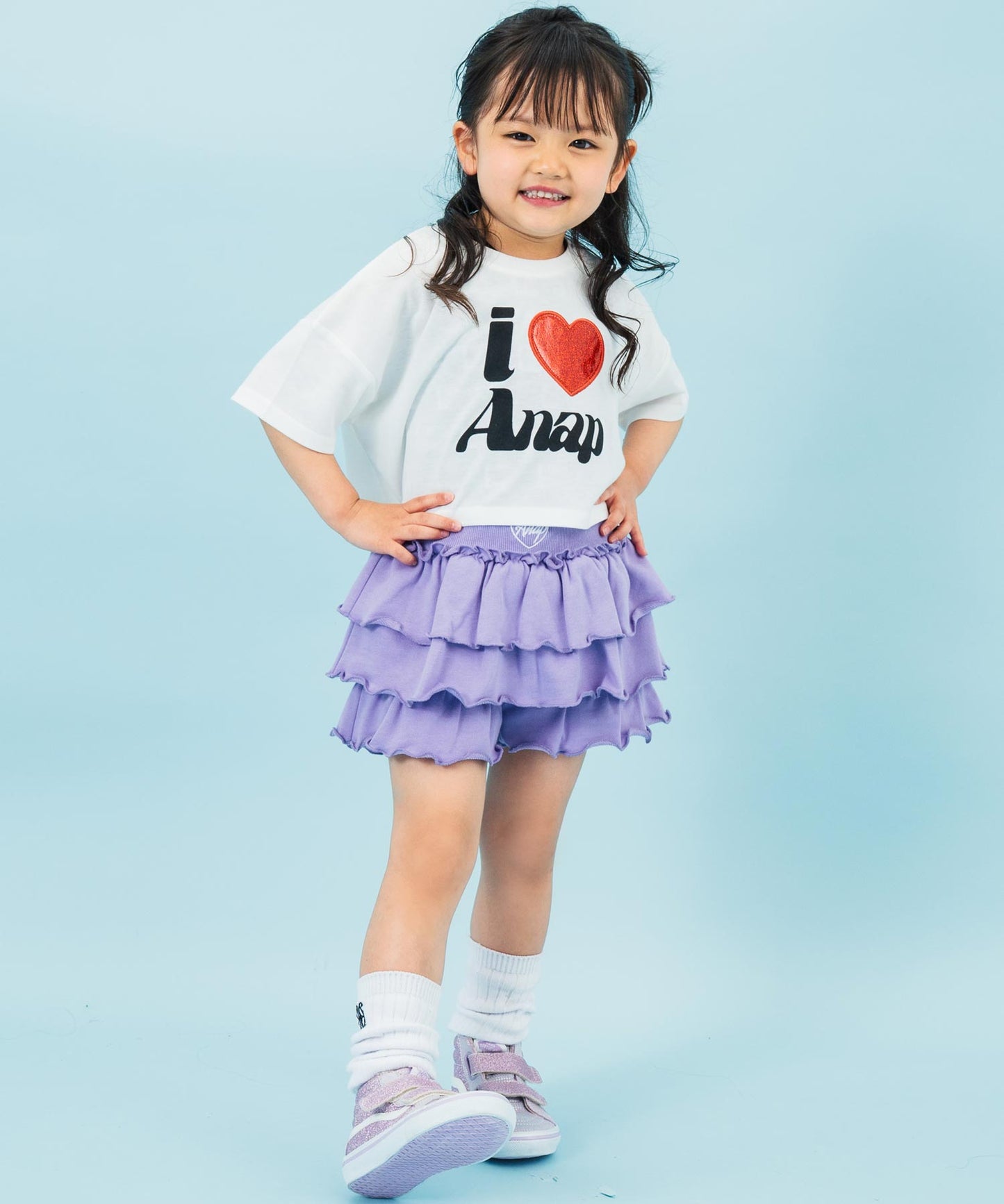 ILOVE ANAP クロップド Tシャツ【ジュニアお揃い】 423-3420