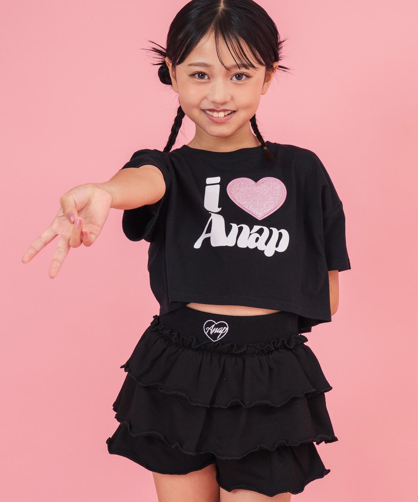 ILOVE ANAP クロップド Tシャツ【ジュニアお揃い】 423-3420
