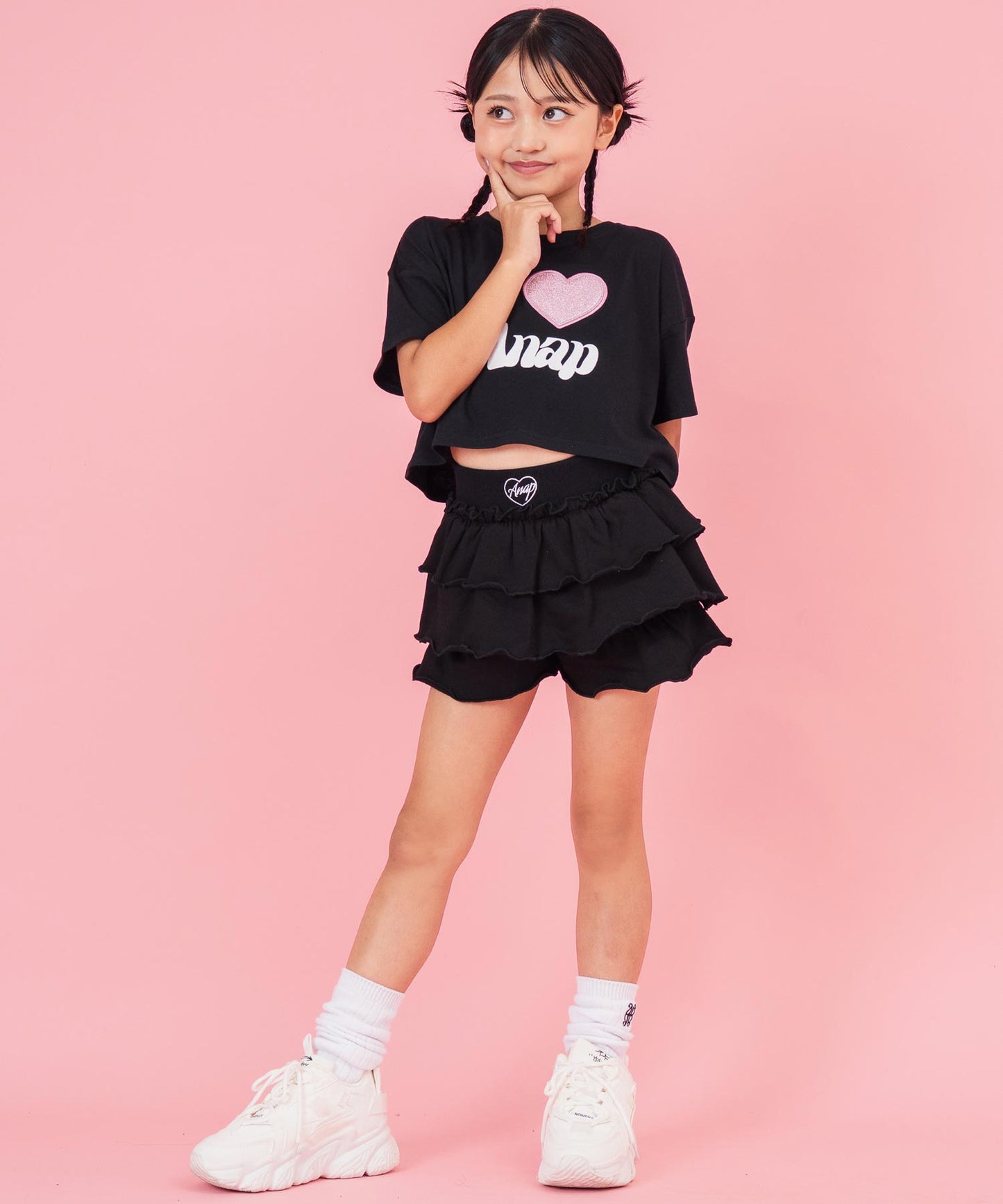 ILOVE ANAP クロップド Tシャツ【ジュニアお揃い】 423-3420