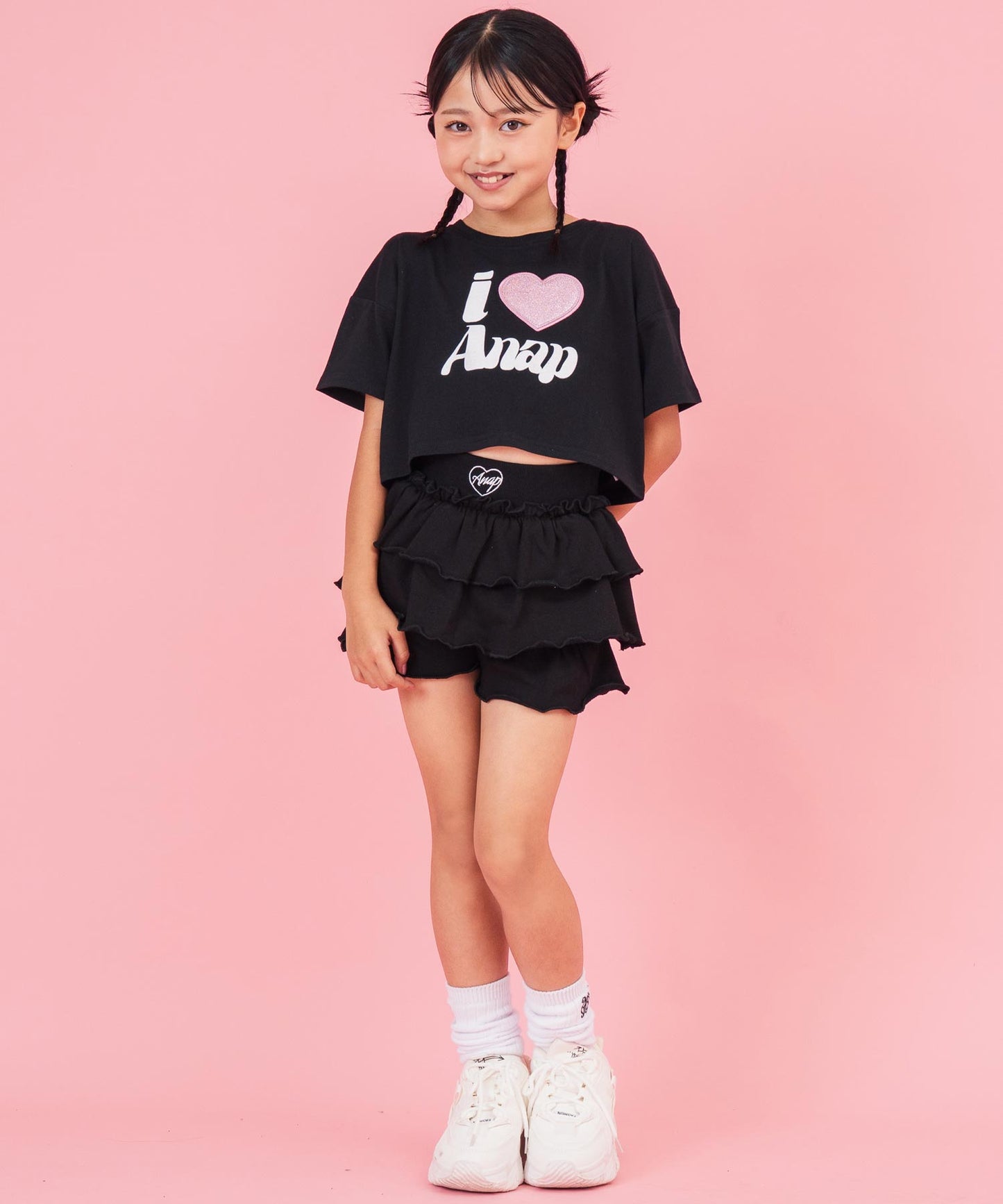 ILOVE ANAP クロップド Tシャツ【ジュニアお揃い】 423-3420
