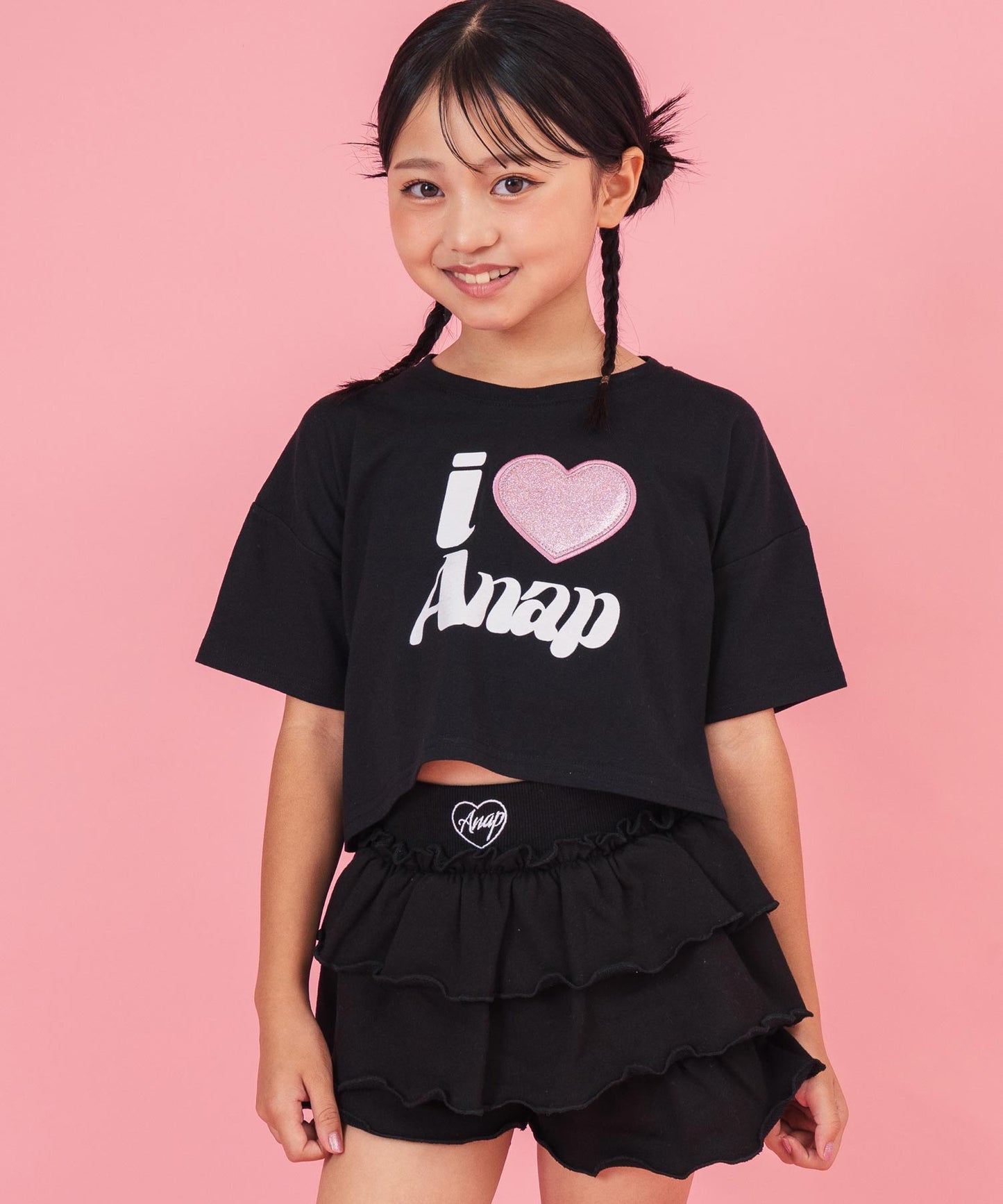 ILOVE ANAP クロップド Tシャツ【ジュニアお揃い】 423-3420
