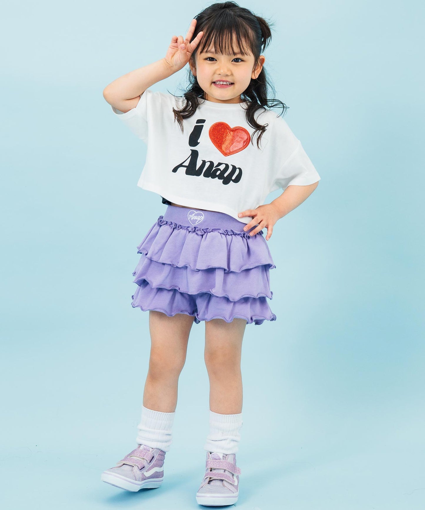 ILOVE ANAP クロップド Tシャツ【ジュニアお揃い】 423-3420