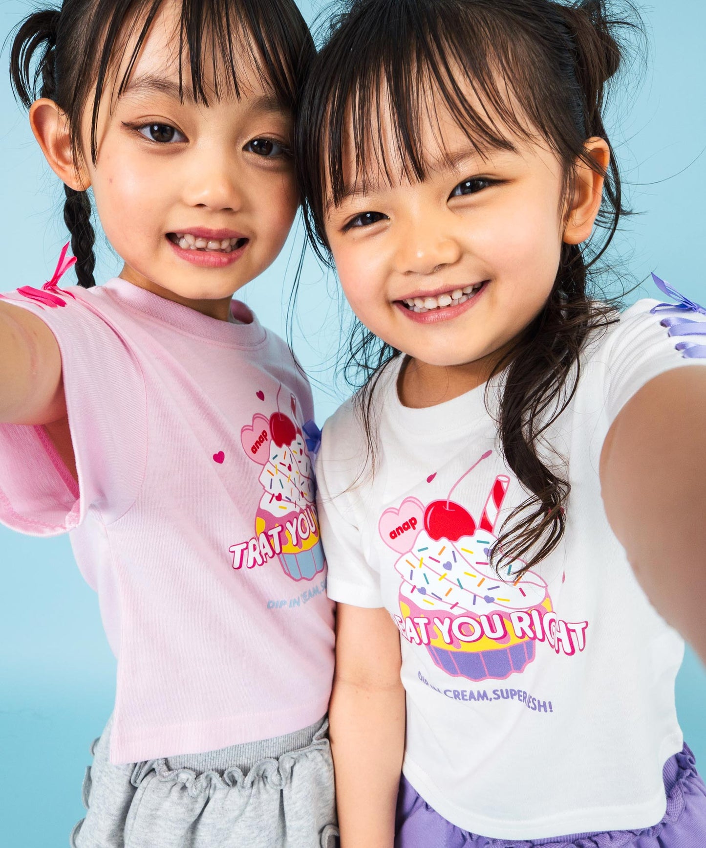 袖スピンドル カップケーキプリントTシャツ 423-3423
