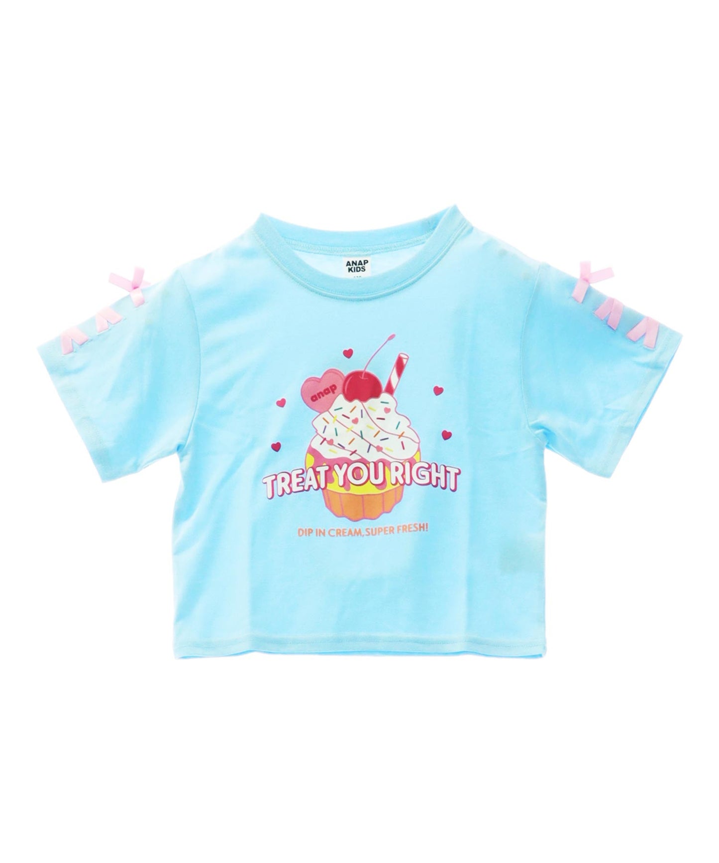 袖スピンドル カップケーキプリントTシャツ 423-3423
