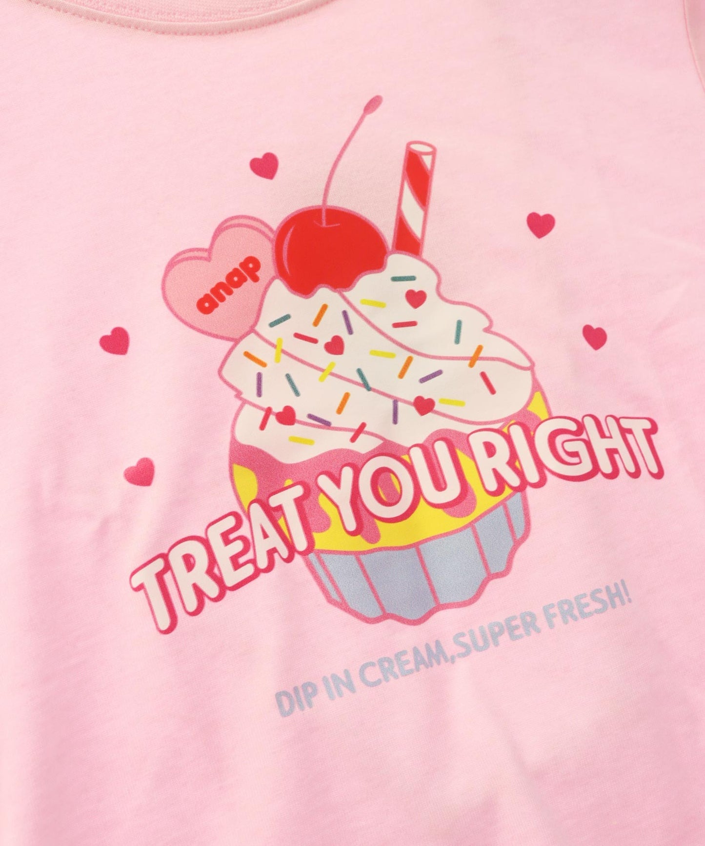 袖スピンドル カップケーキプリントTシャツ 423-3423