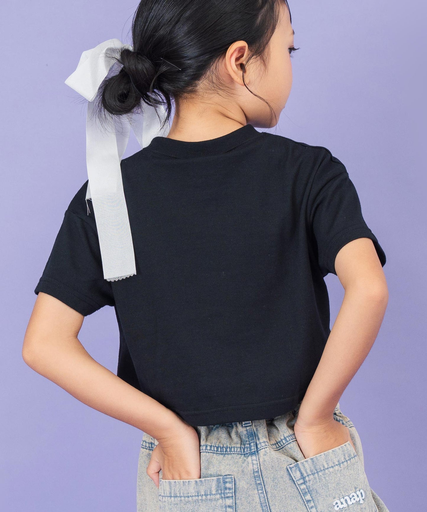 ハート グラデーション プリント クロップド Tシャツ【ジュニアお揃い】 423-3444