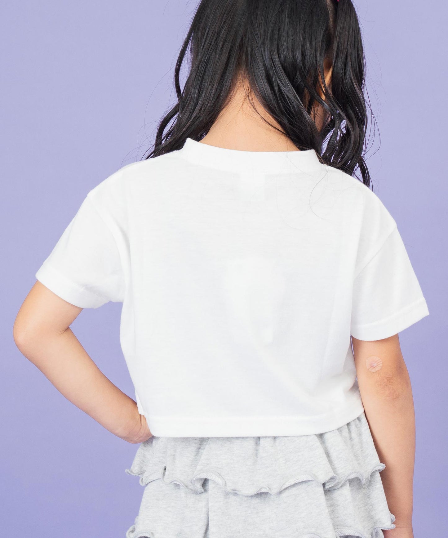 ハート グラデーション プリント クロップド Tシャツ【ジュニアお揃い】 423-3444