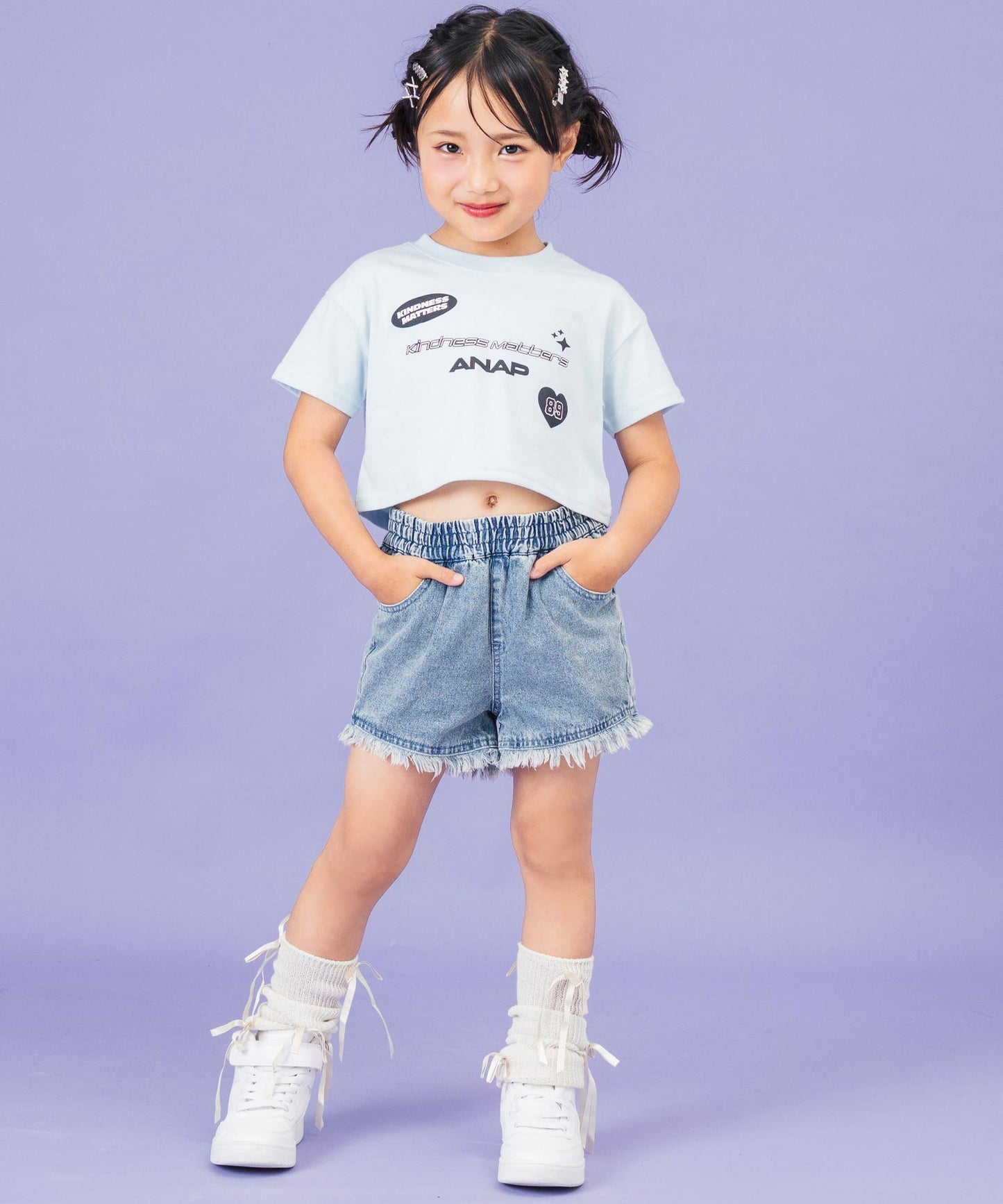 サックスブルー(110サイズ着用/身長:約115cm)