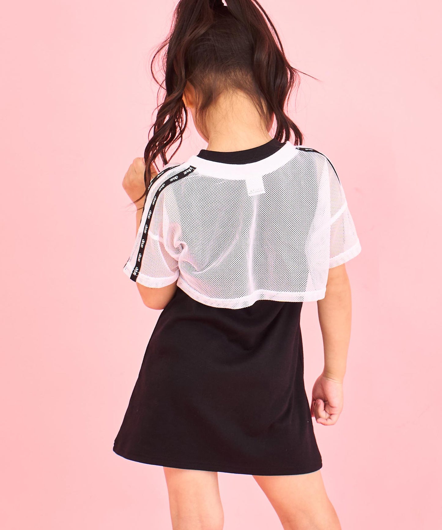 ショート メッシュ トップス × ノースリーブ ワンピース SET 428-3386
