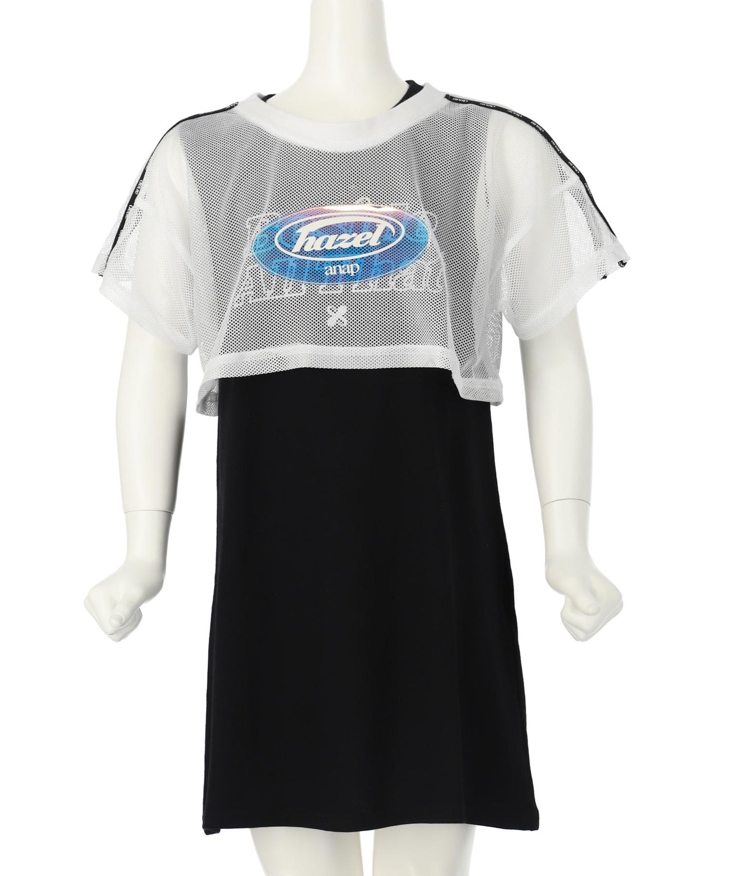 ショート メッシュ トップス × ノースリーブ ワンピース SET 428-3386