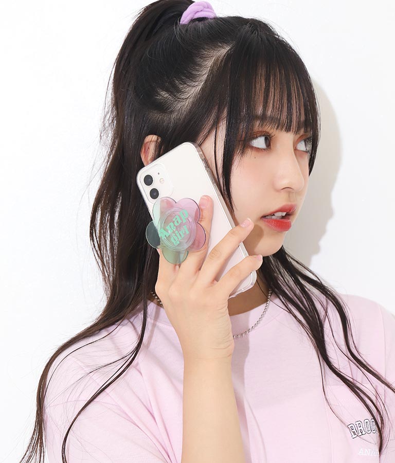 クリア フラワー モバイル グリップ 919-6969