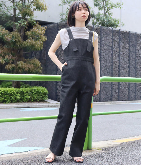 【低身長向けサイズ】デニム スリム サロペット 83838
