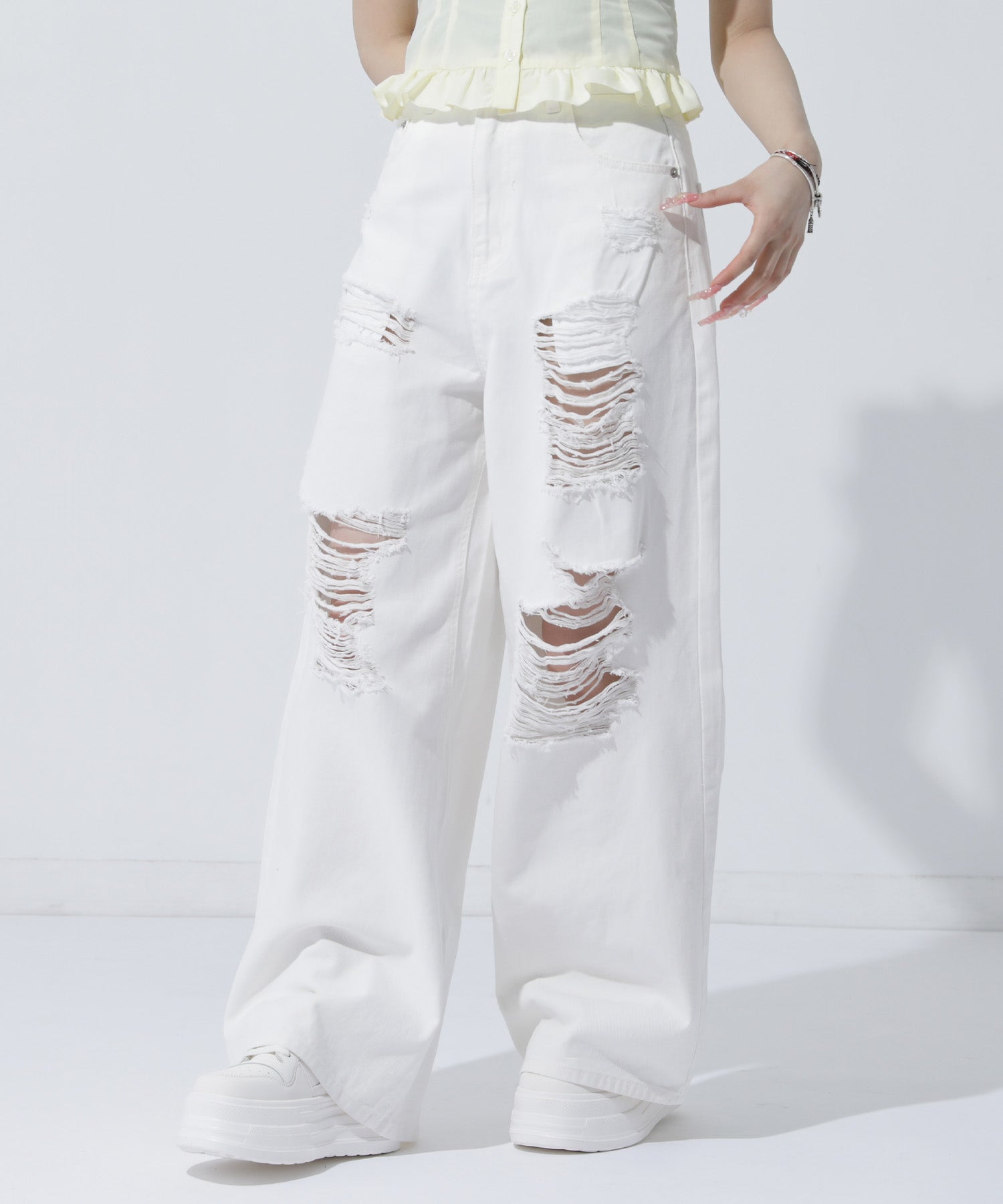 ダメージデニム ワイドパンツ 792-9525 – ANAP オンラインショップ