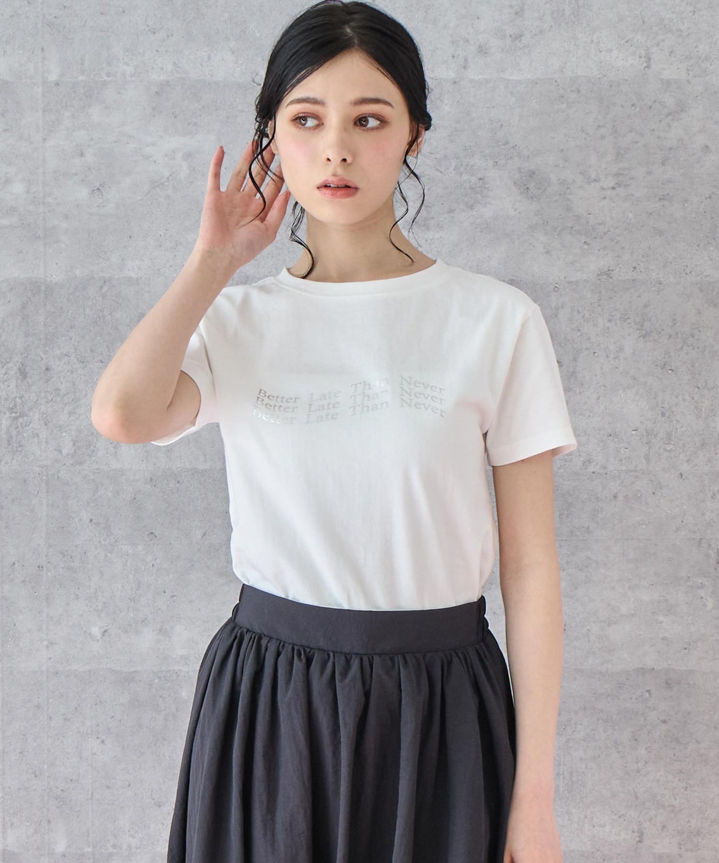 メタリック 箔プリント ロゴ ウェーブ Tシャツ 793-9223