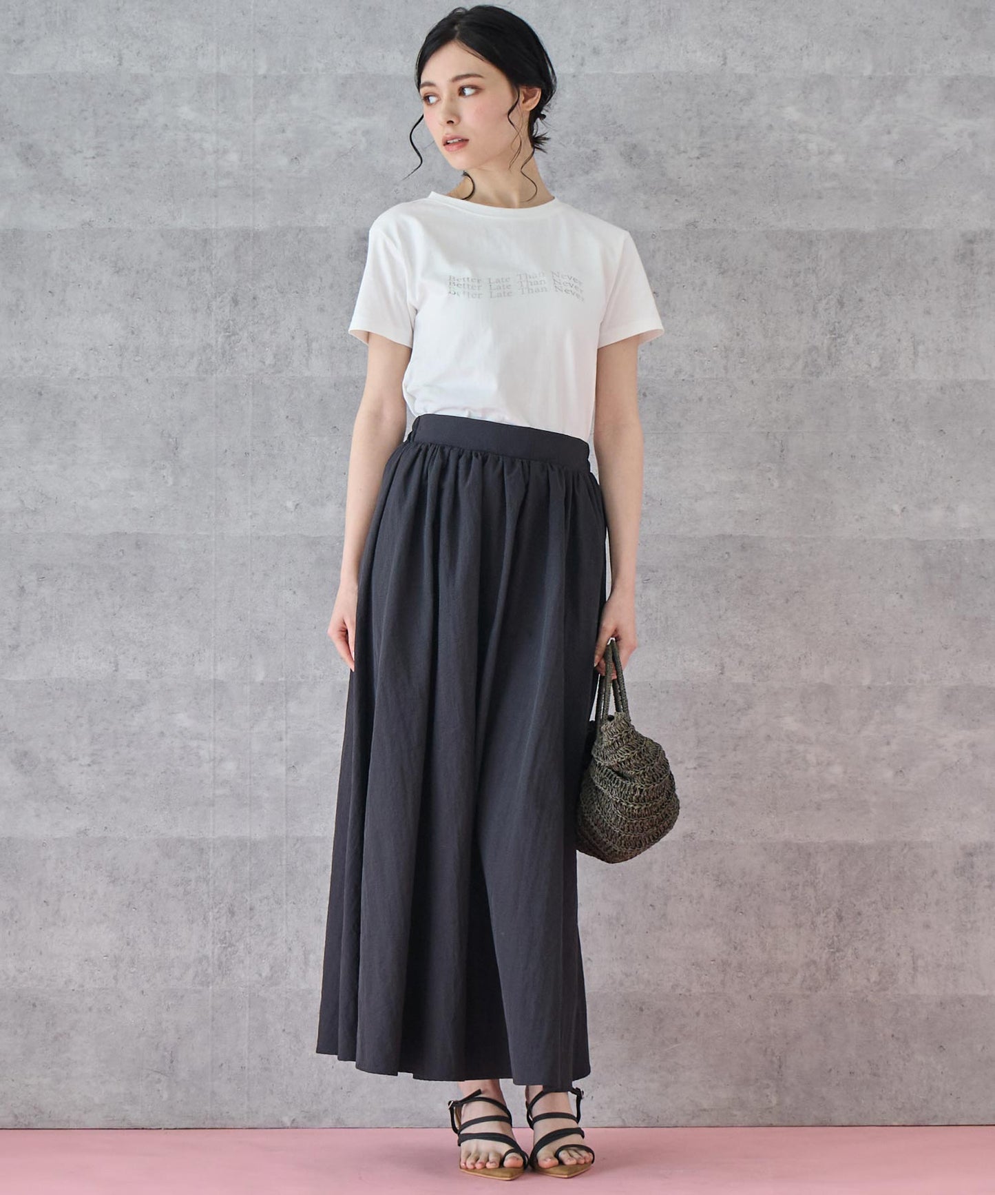 メタリック 箔プリント ロゴ ウェーブ Tシャツ 793-9223