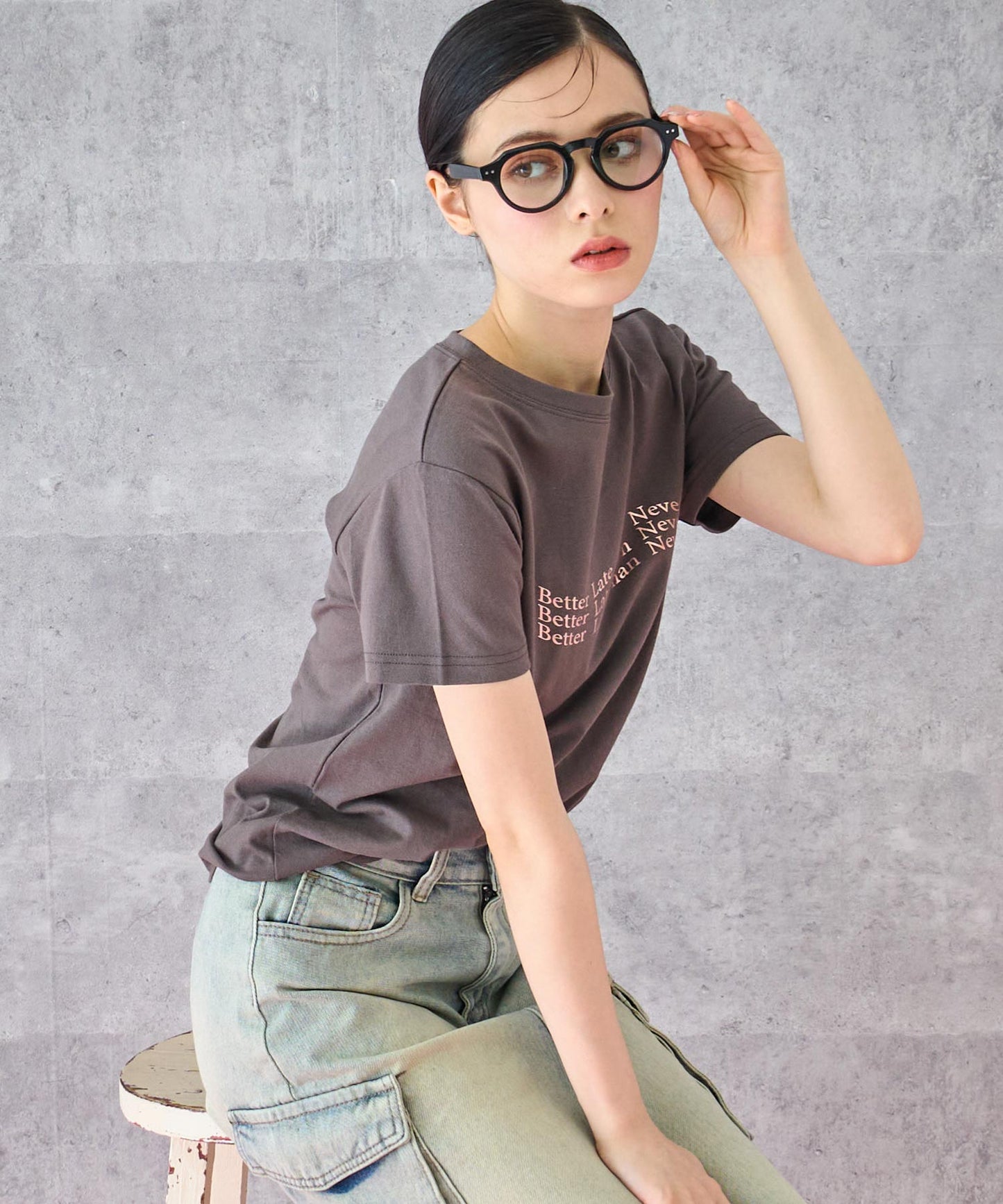 メタリック 箔プリント ロゴ ウェーブ Tシャツ 793-9223