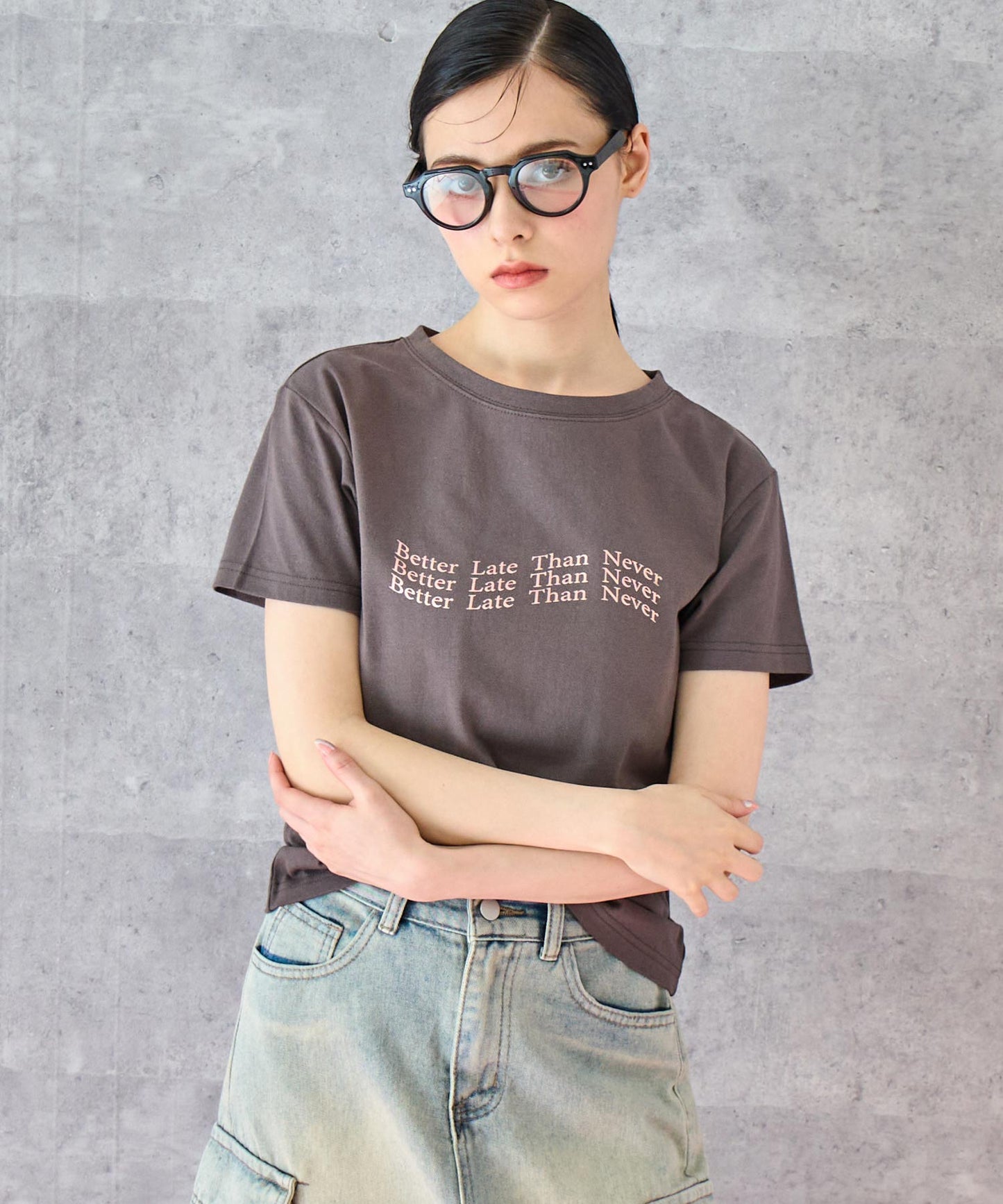 メタリック 箔プリント ロゴ ウェーブ Tシャツ 793-9223