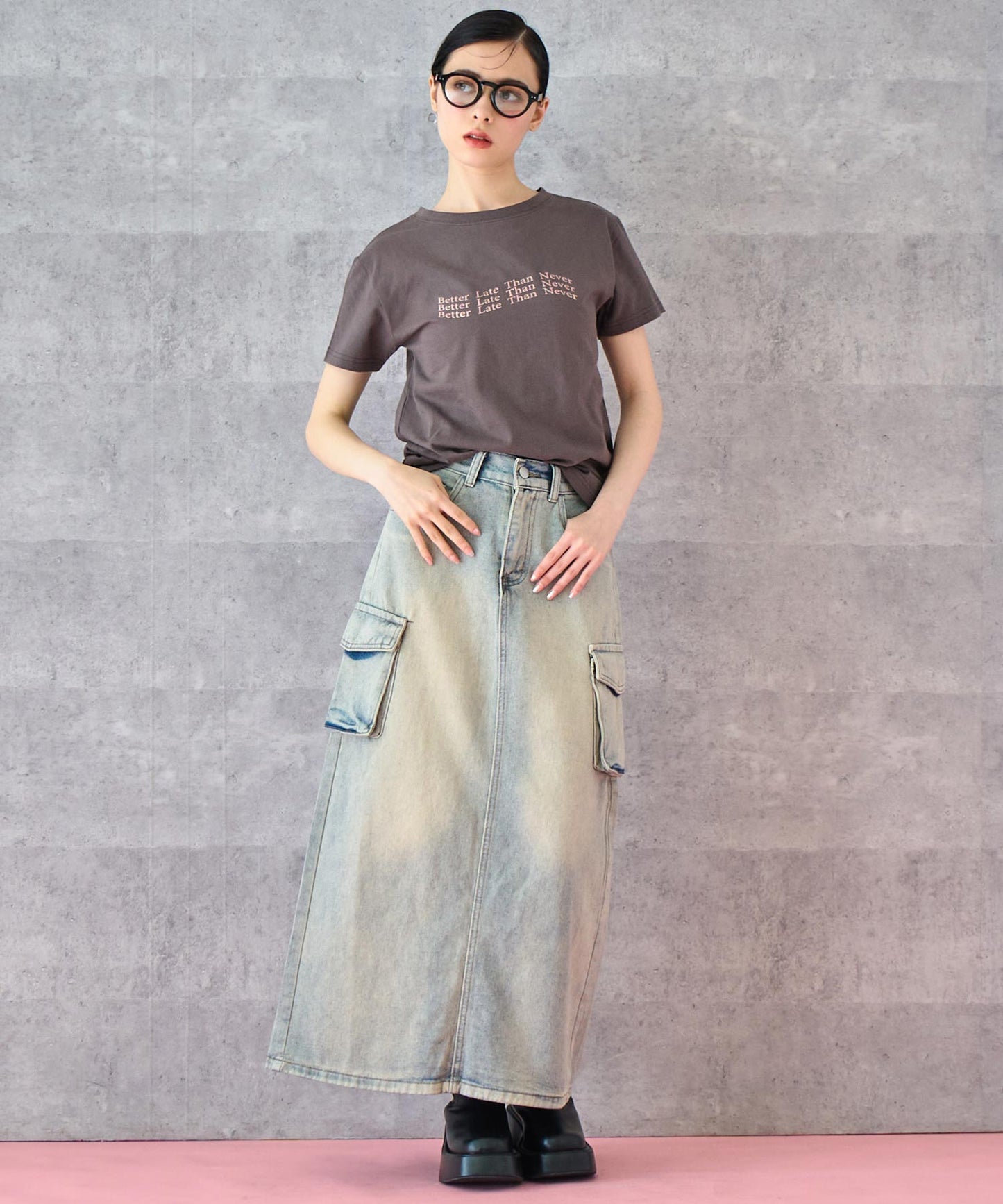メタリック 箔プリント ロゴ ウェーブ Tシャツ 793-9223