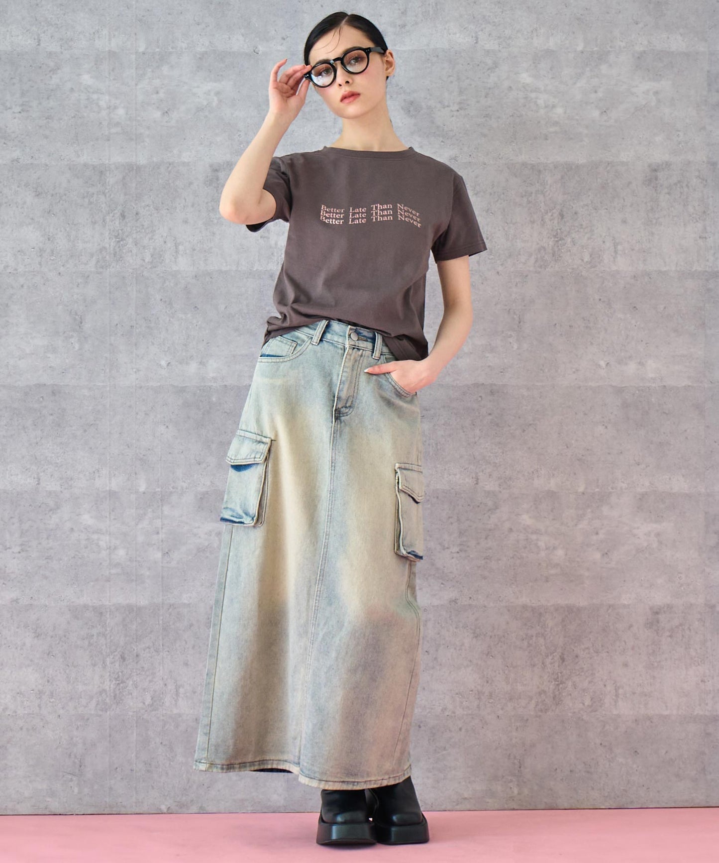 メタリック 箔プリント ロゴ ウェーブ Tシャツ 793-9223