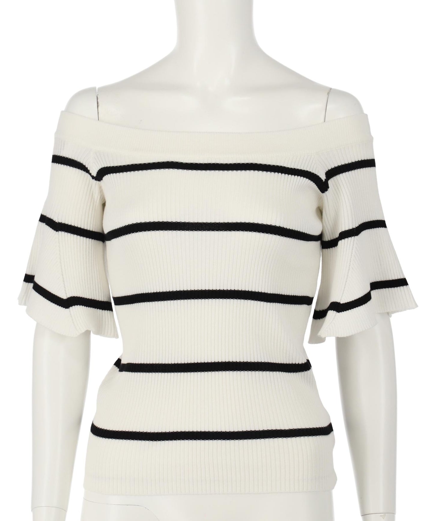 オフショル ボーダー リブ ニットトップス 793-9245