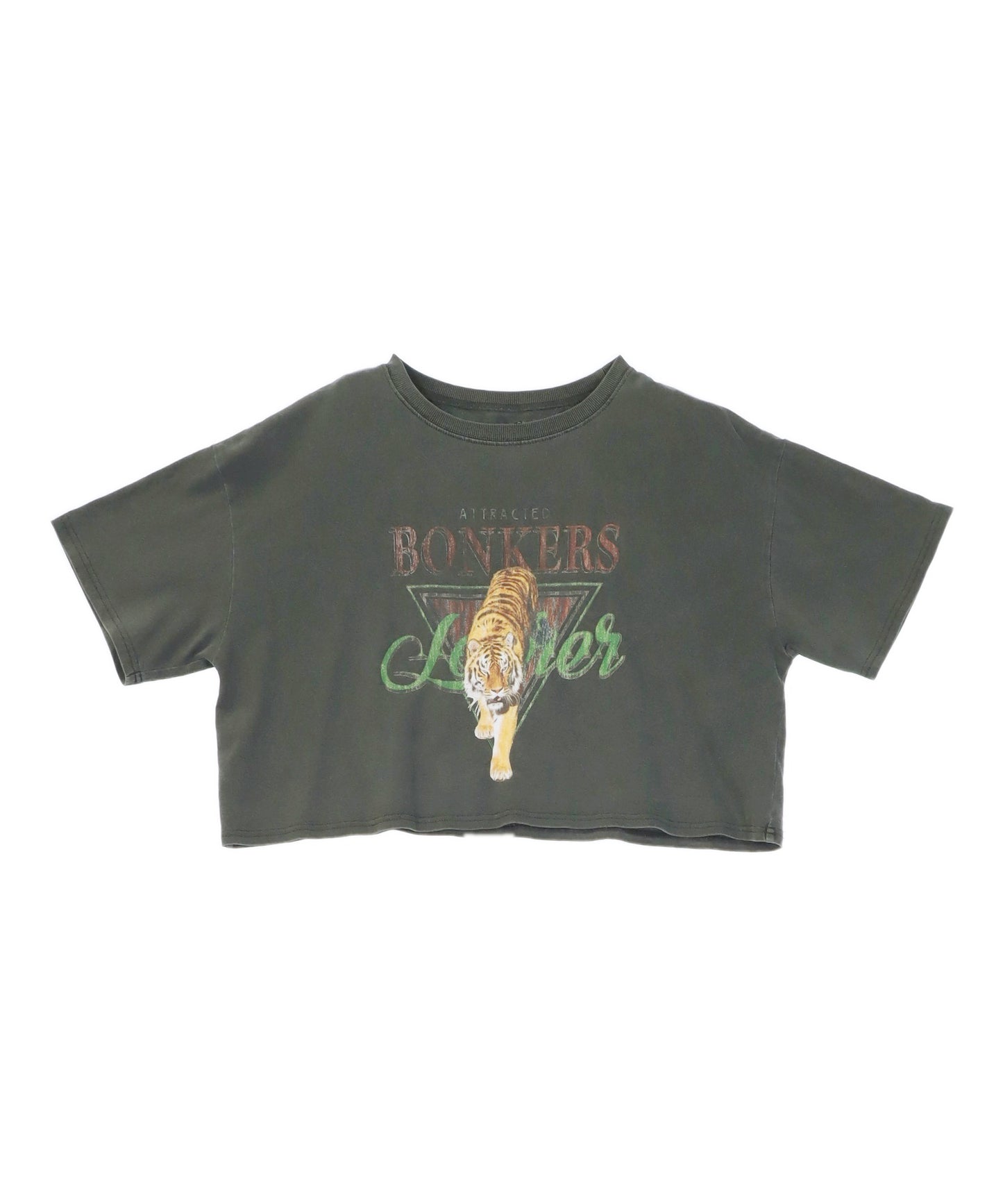 タイガー プリント ヴィンテージ風 クロップド Tシャツ 793-9340