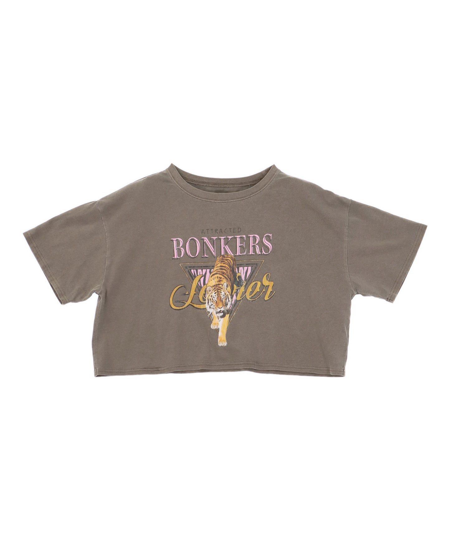 タイガー プリント ヴィンテージ風 クロップド Tシャツ 793-9340