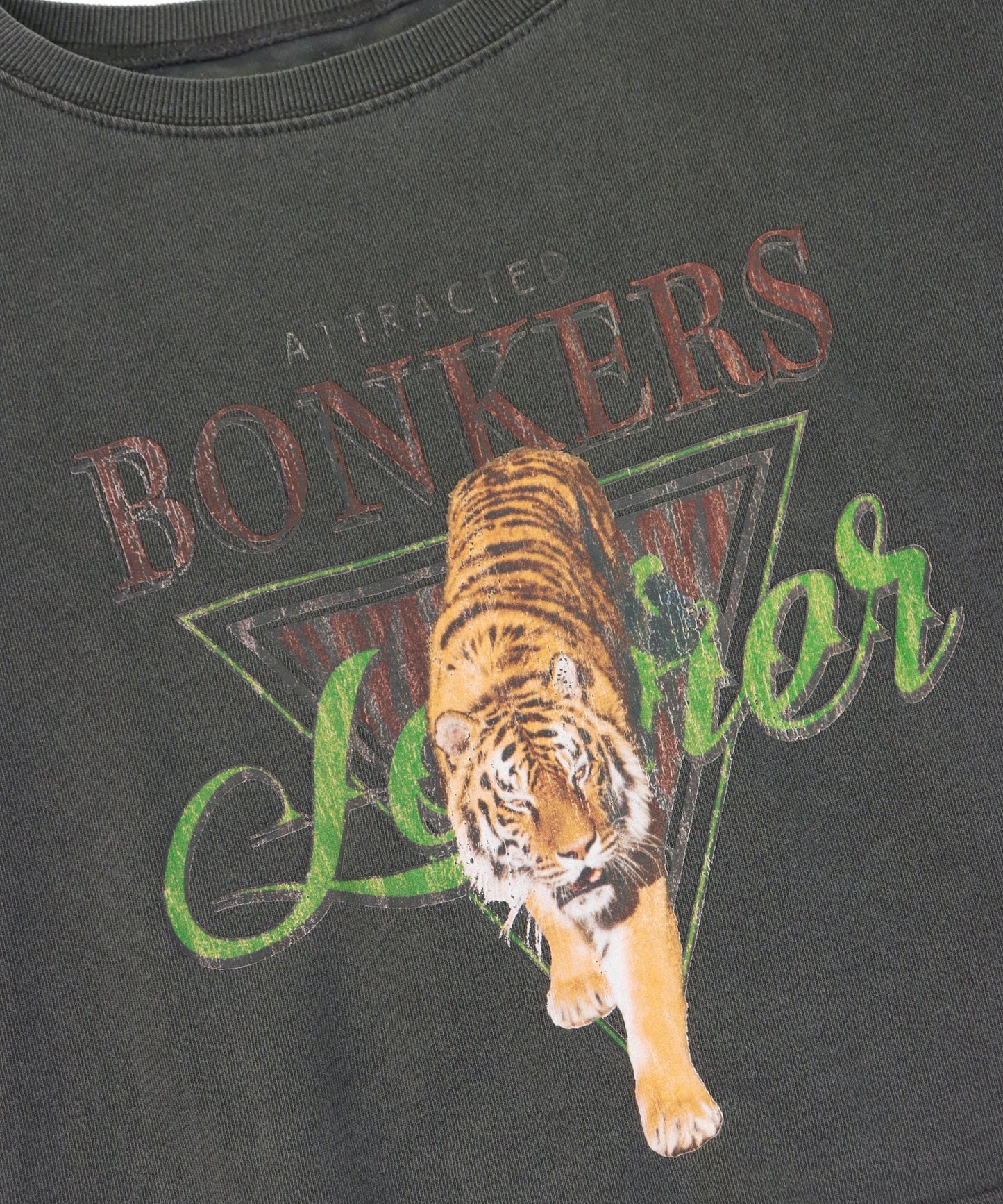 タイガー プリント ヴィンテージ風 クロップド Tシャツ 793-9340
