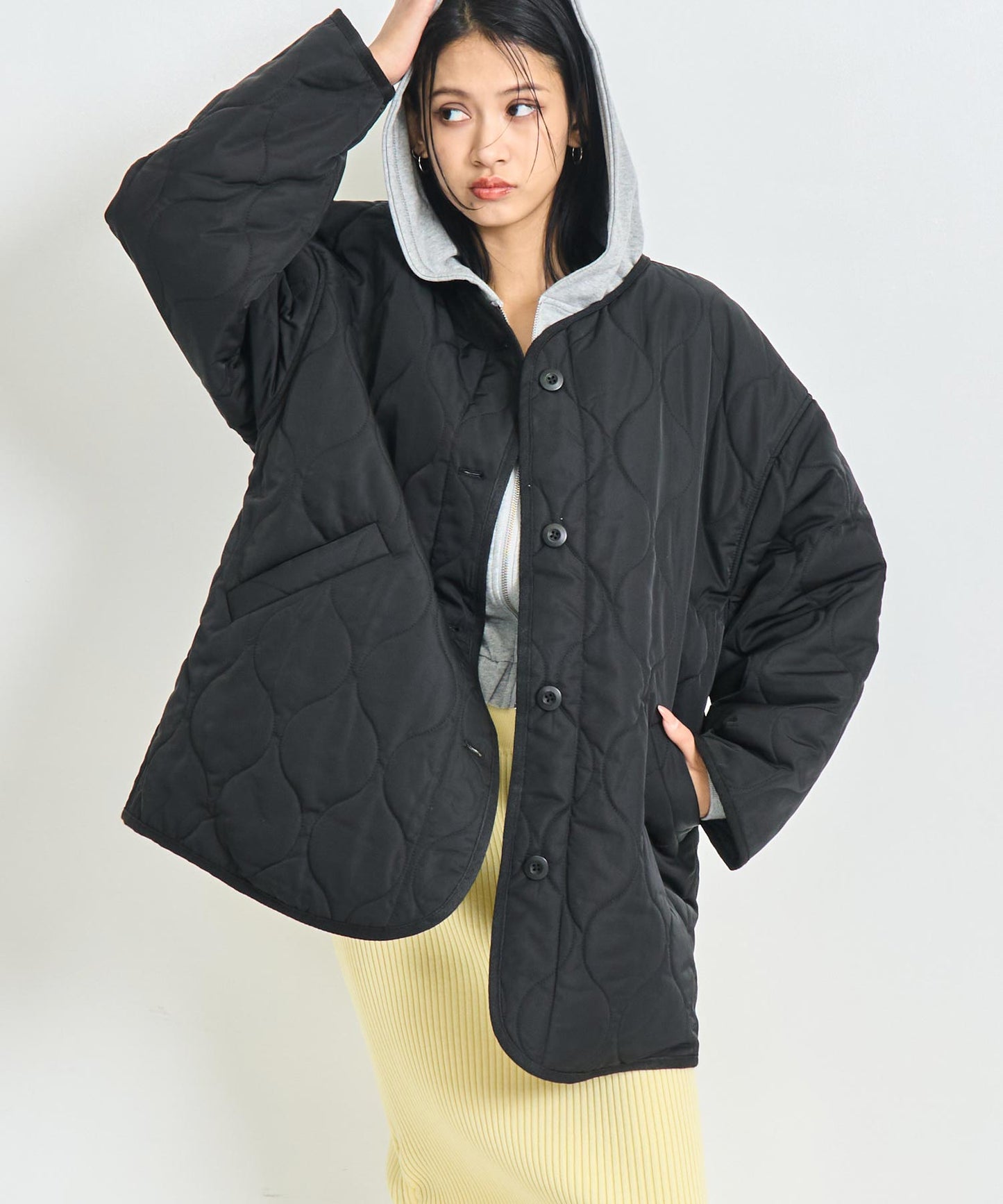 裏地付き オーバーサイズ キルティング コート 796-9399