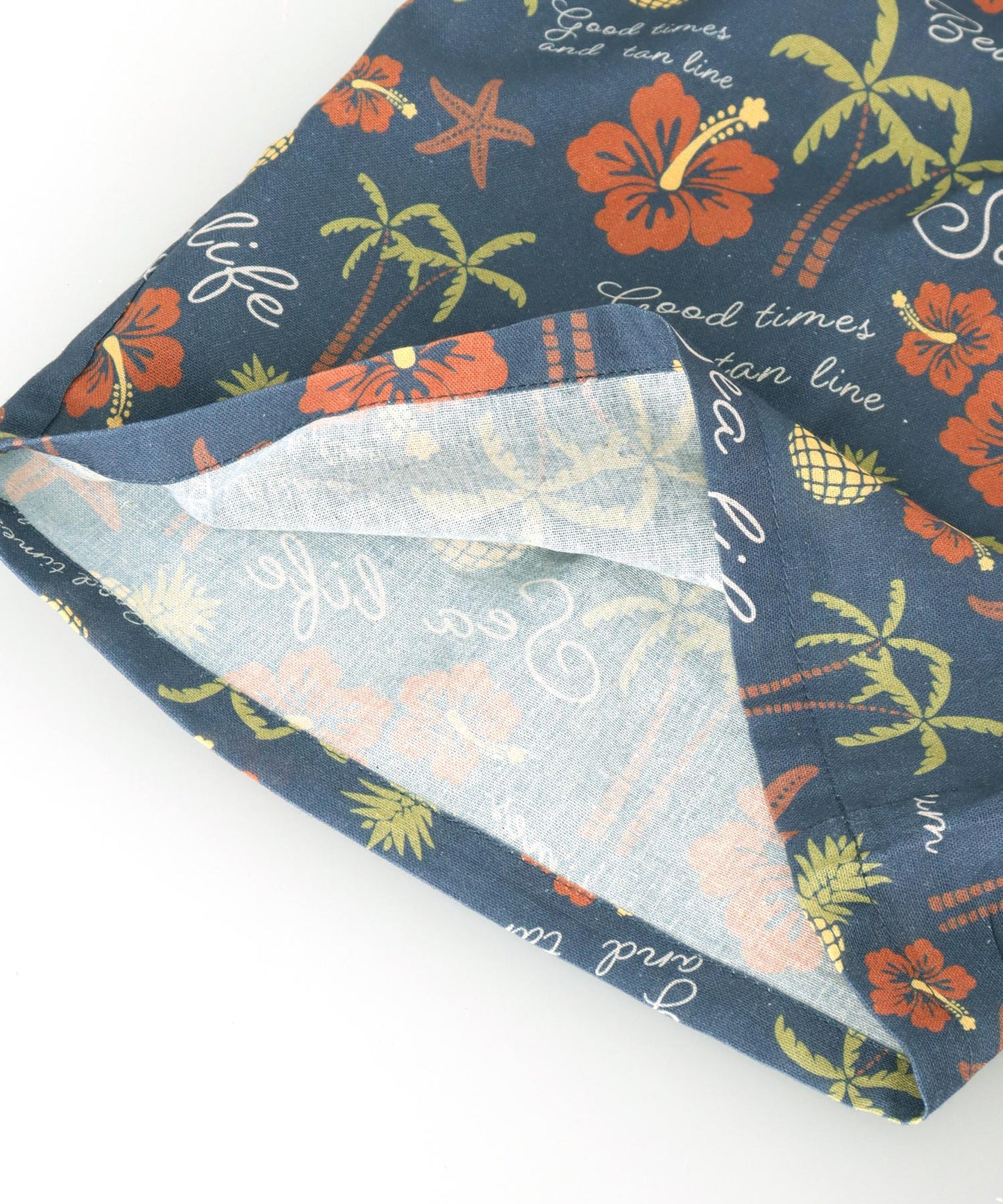 リネンライク アロハ柄 サーフ ショート パンツ 852-6037