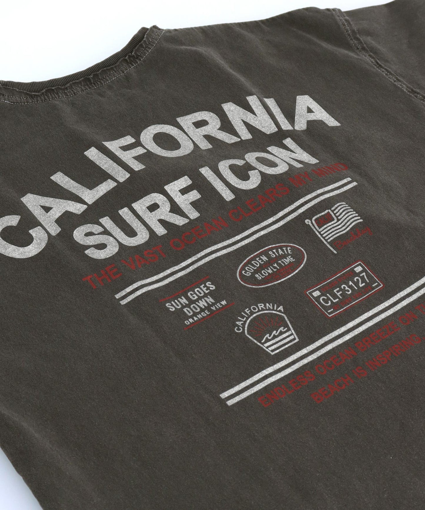 ピグメント加工 カットオフ CALIFORNIA ロゴ Tシャツ 853-5929