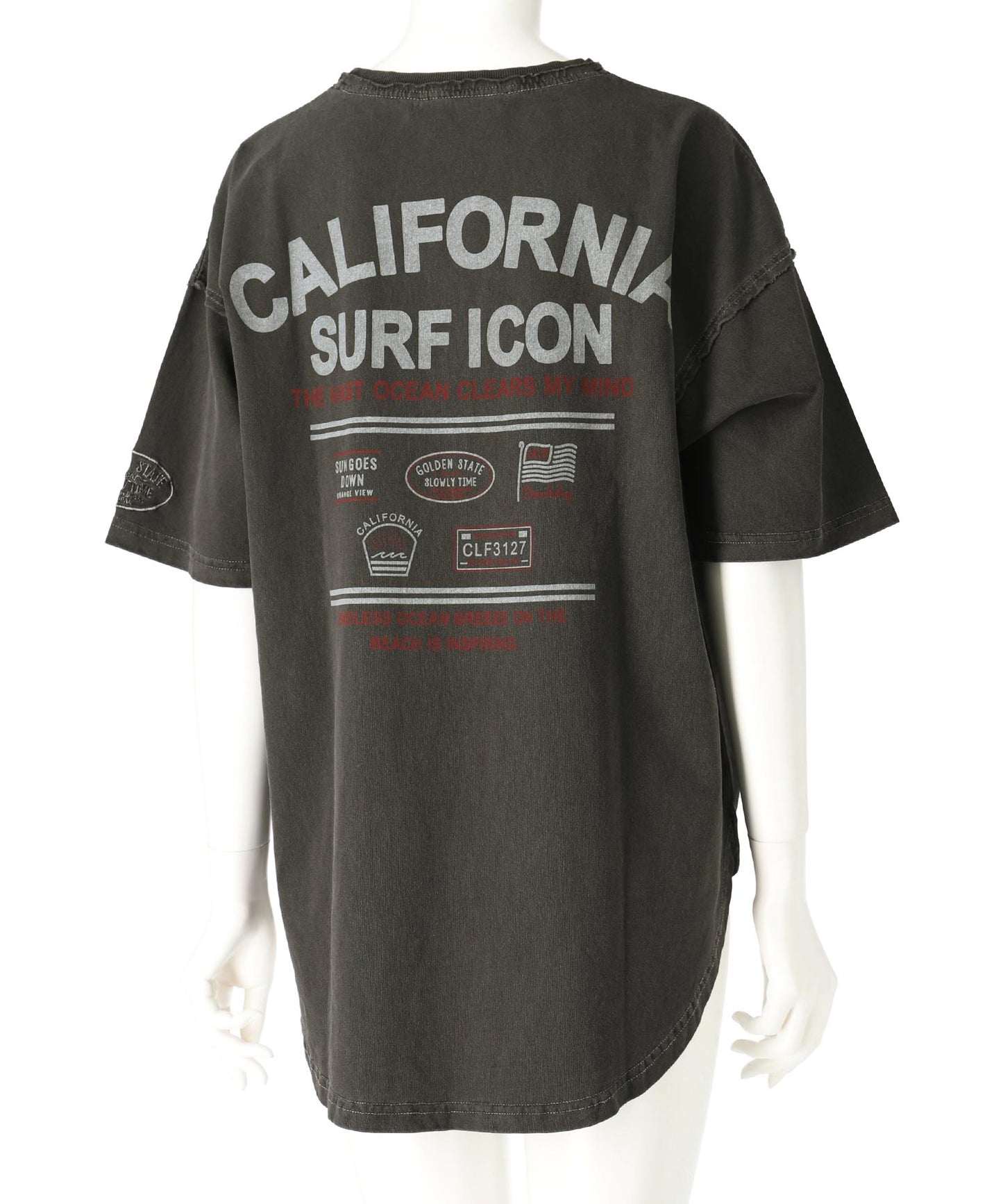 ピグメント加工 カットオフ CALIFORNIA ロゴ Tシャツ 853-5929