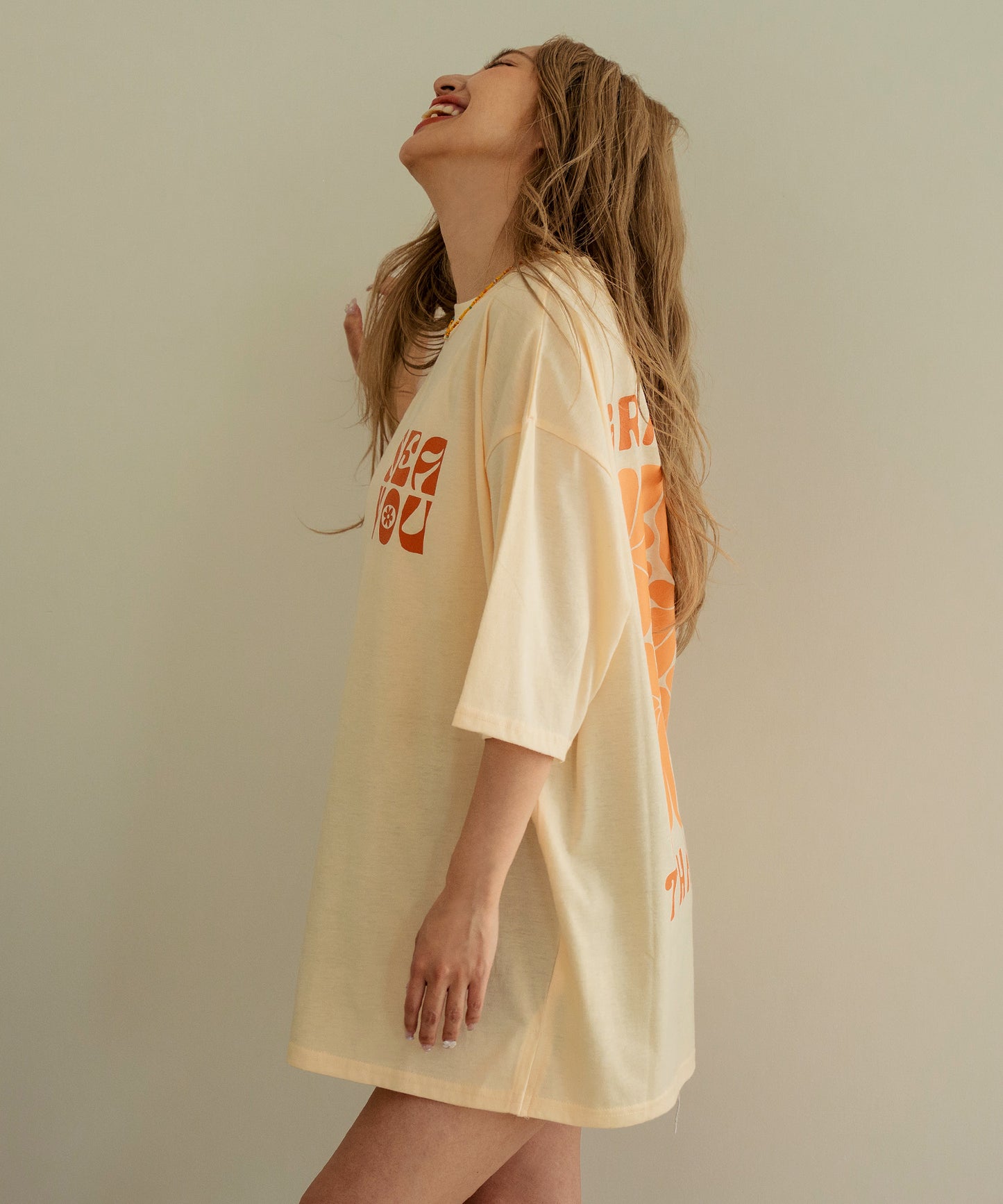 ヴィンテージ風 フラワー プリント ビッグ Tシャツ 853-5954