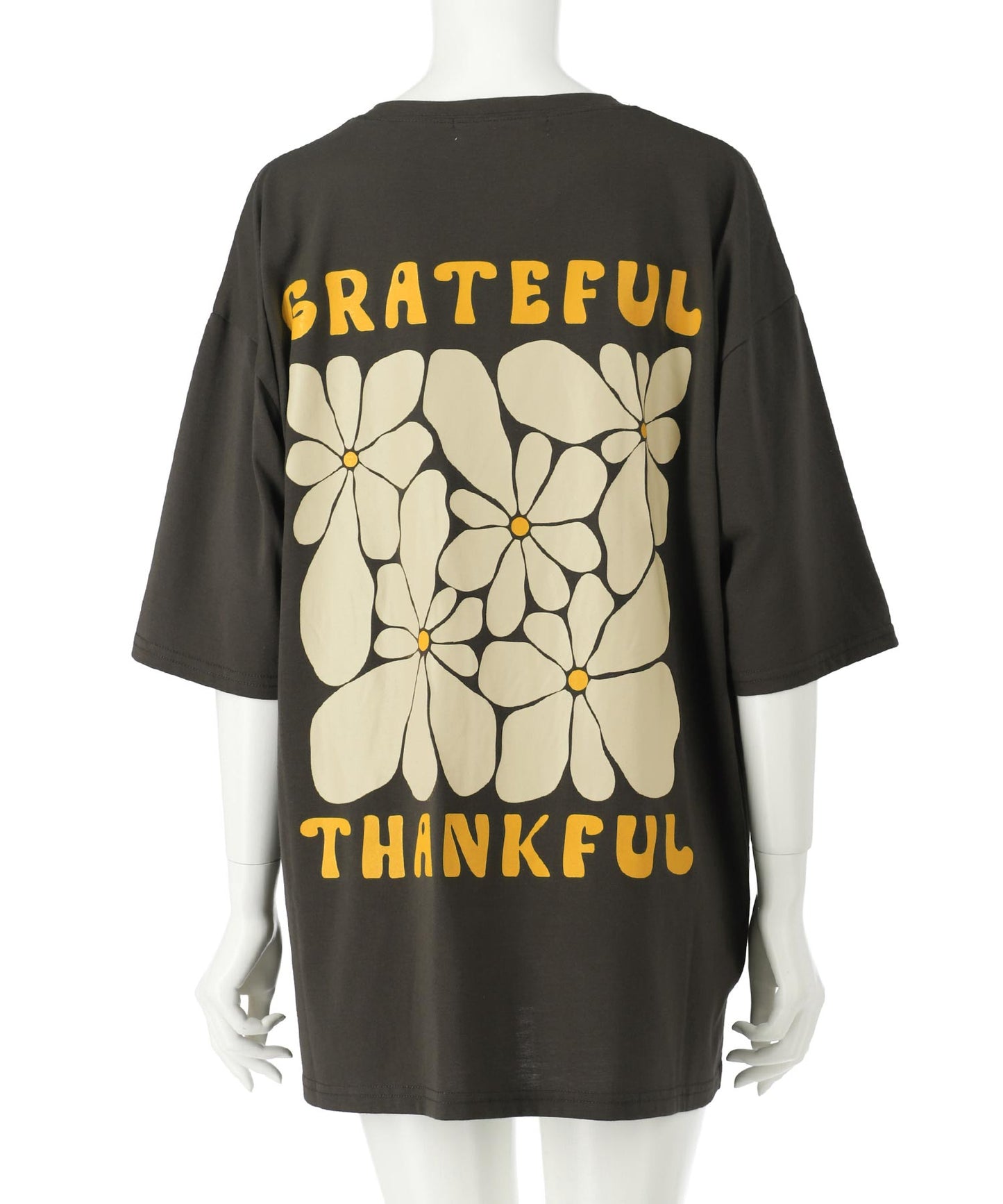 ヴィンテージ風 フラワー プリント ビッグ Tシャツ 853-5954