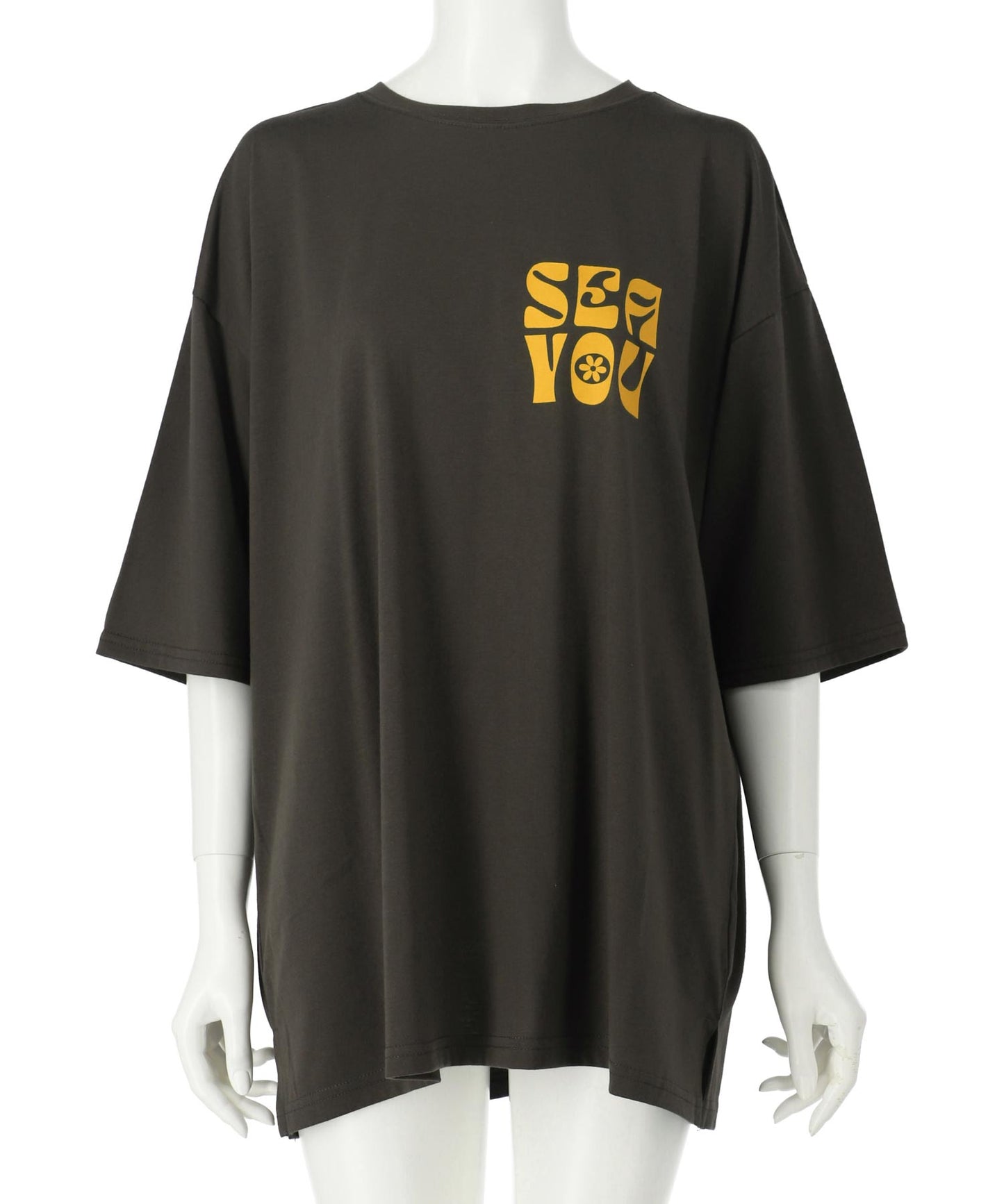ヴィンテージ風 フラワー プリント ビッグ Tシャツ 853-5954