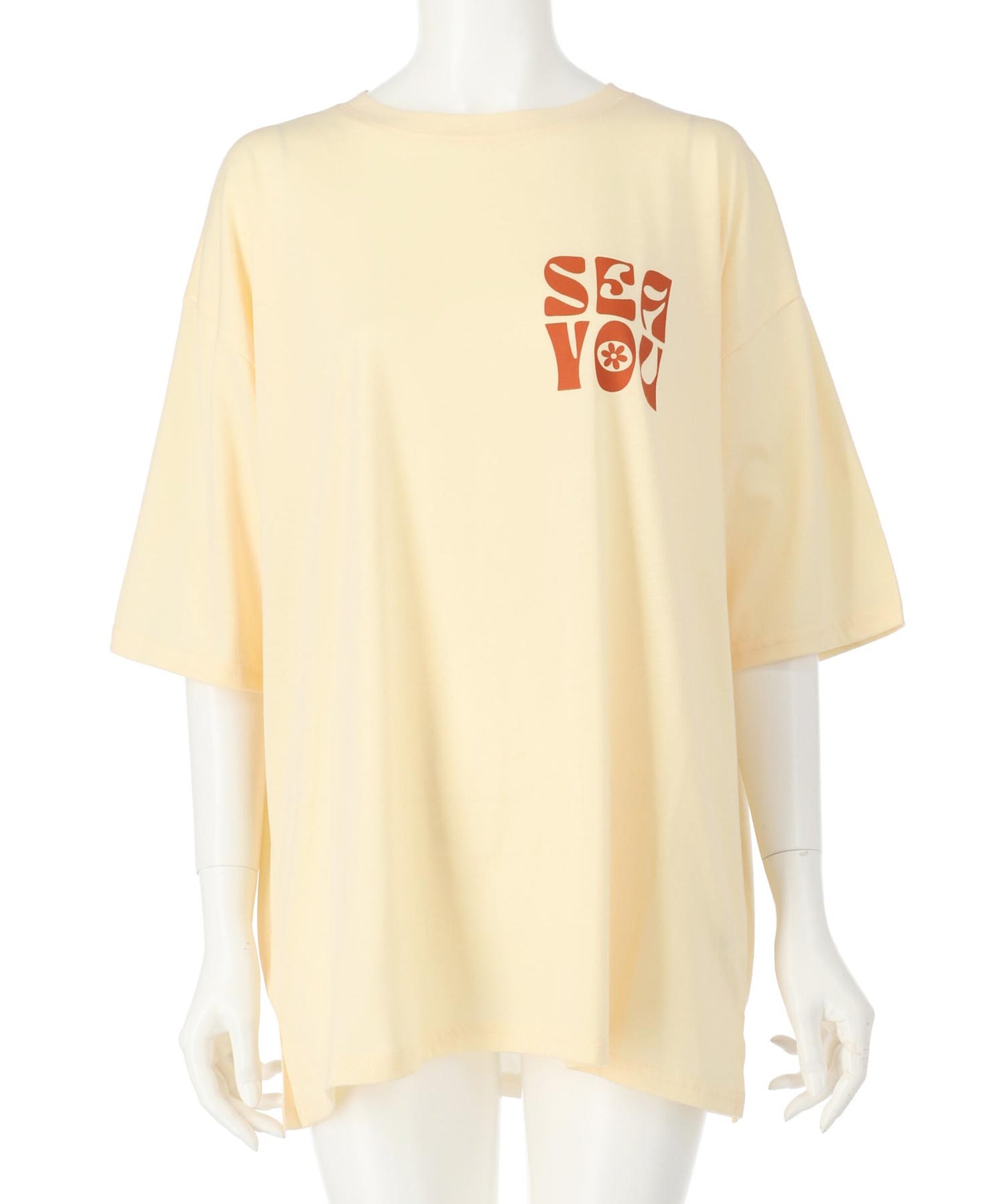 ヴィンテージ風 フラワー プリント ビッグ Tシャツ 853-5954