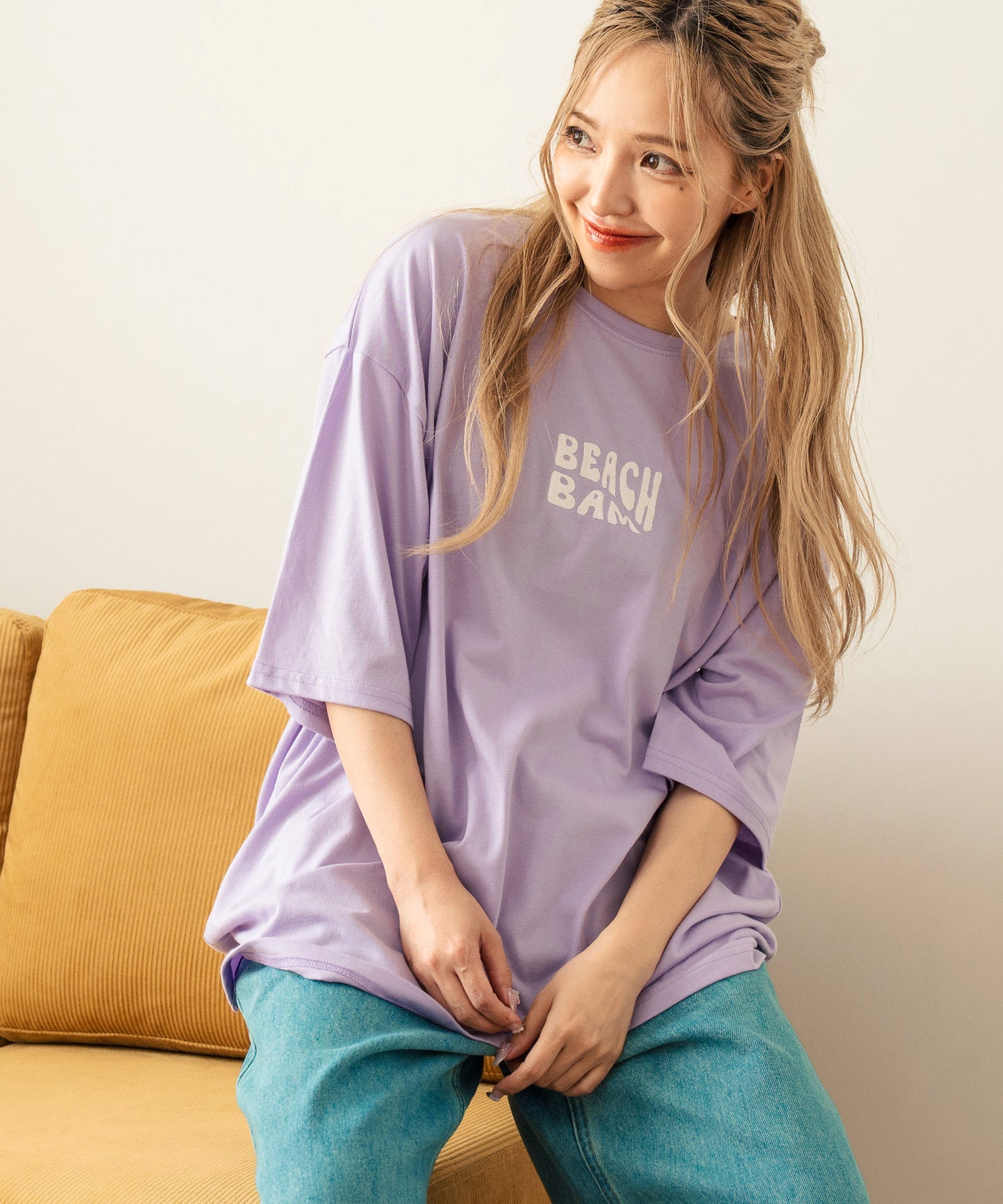 SEA モチーフ プリント ビッグ Tシャツ 853-5955