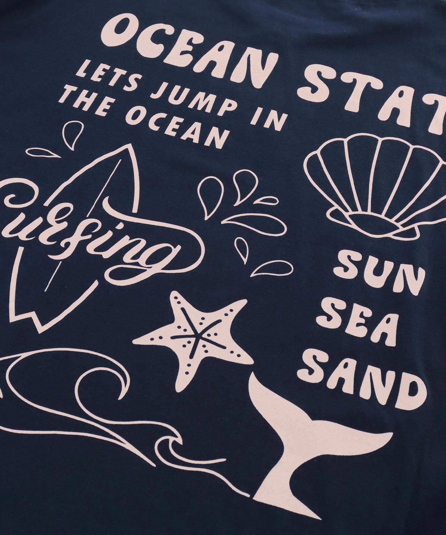 SEA モチーフ プリント ビッグ Tシャツ 853-5955