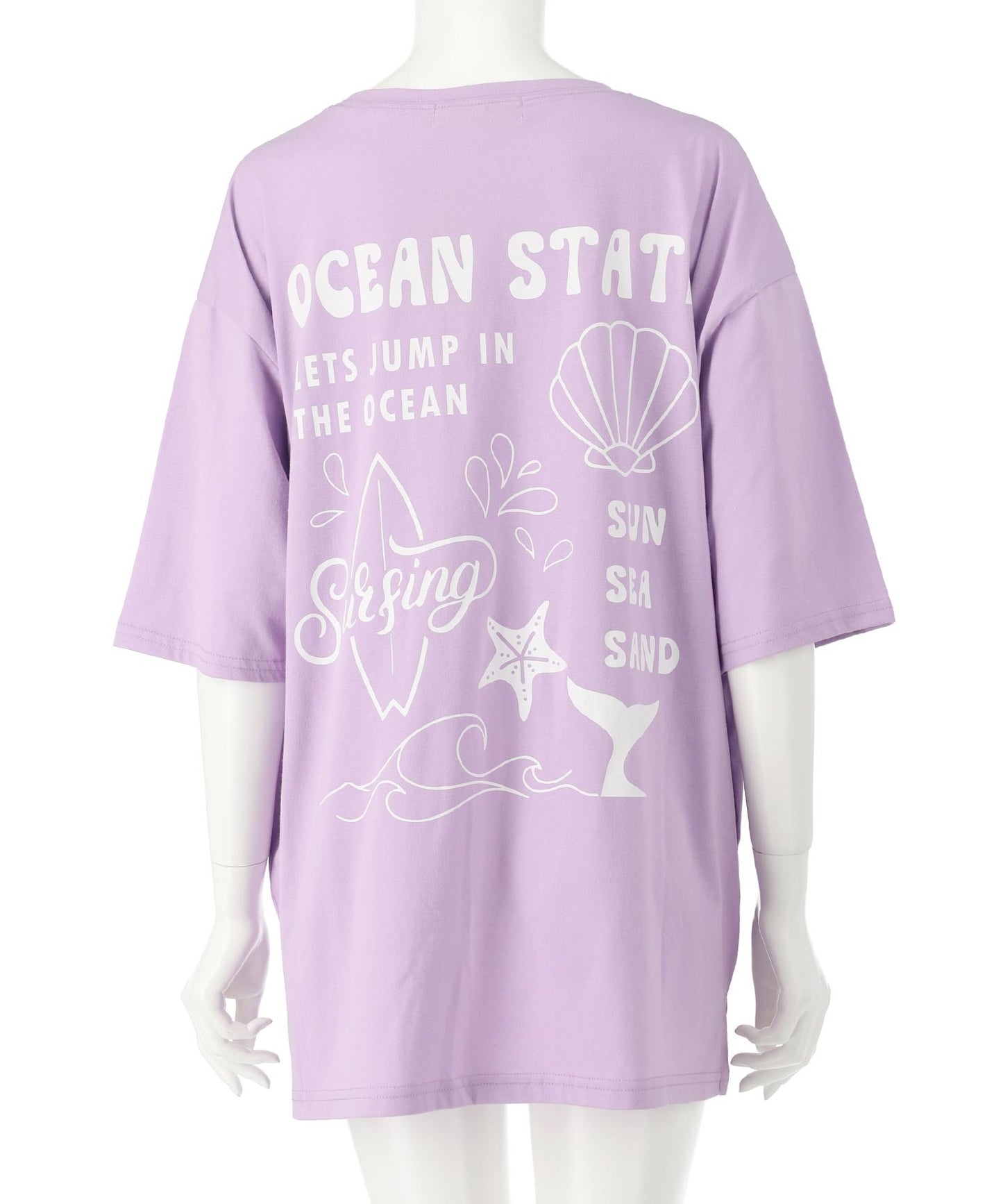 SEA モチーフ プリント ビッグ Tシャツ 853-5955