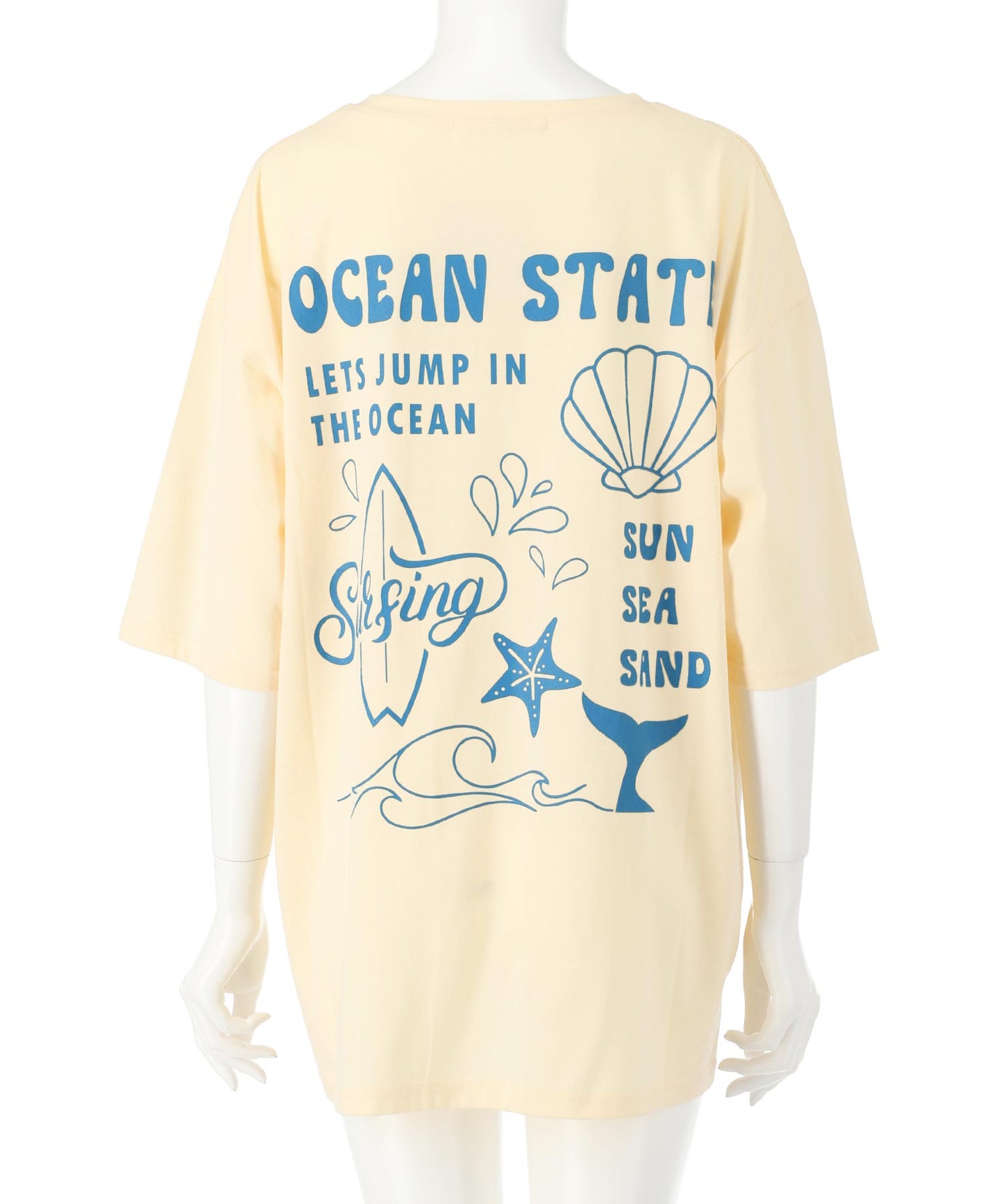 SEA モチーフ プリント ビッグ Tシャツ 853-5955
