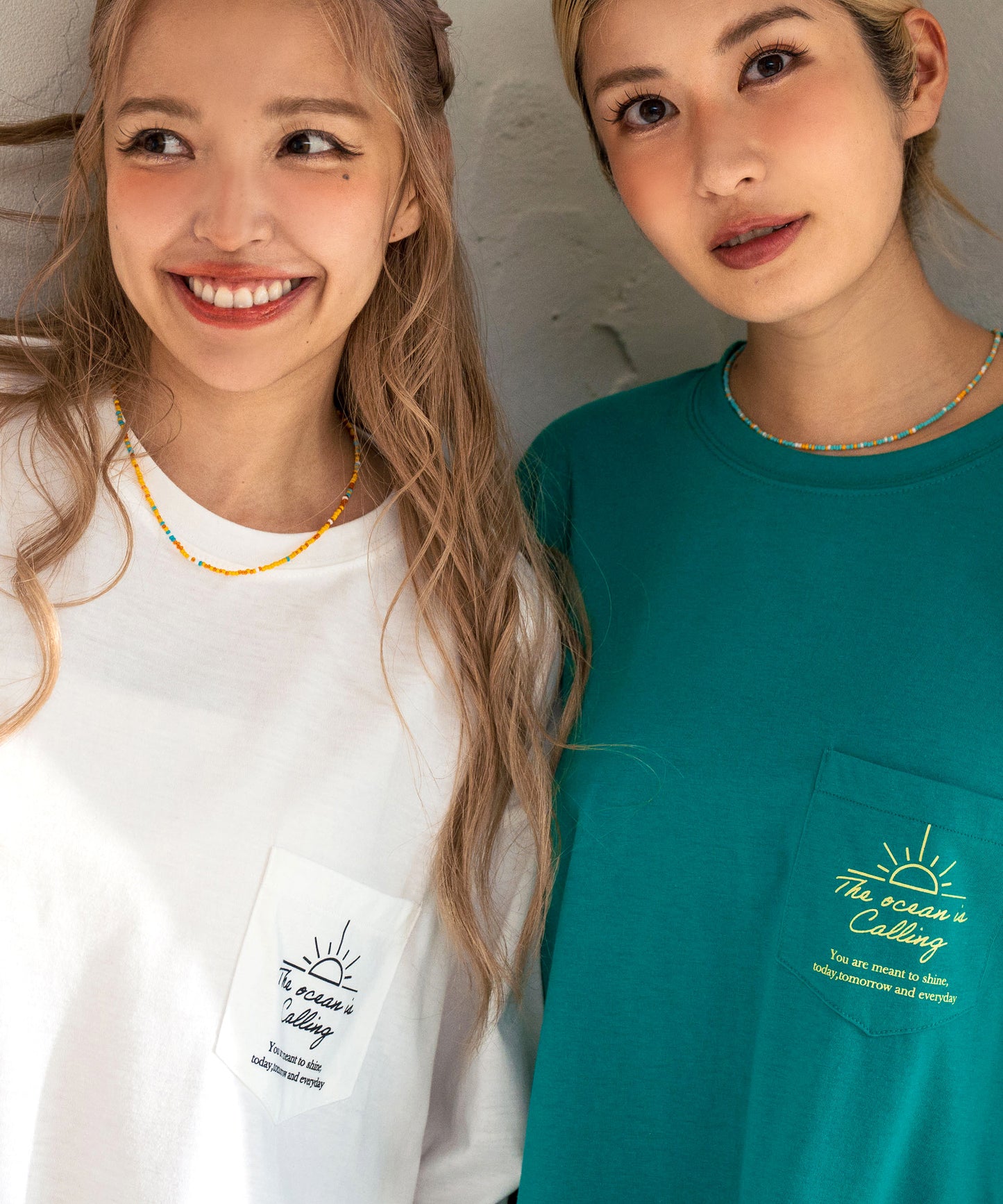 ビーチ グラフィック プリント ポケット ビッグ Tシャツ 853-5956