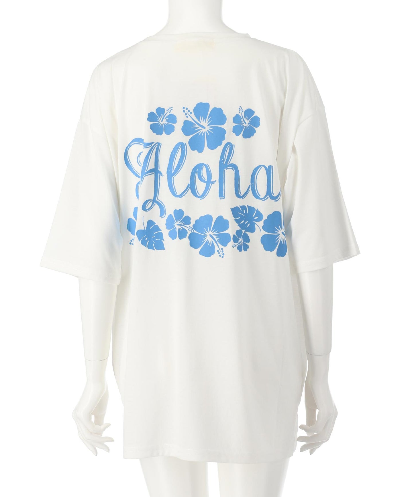 バック ハイビスカス プリント オーバーサイズ Tシャツ 853-5957