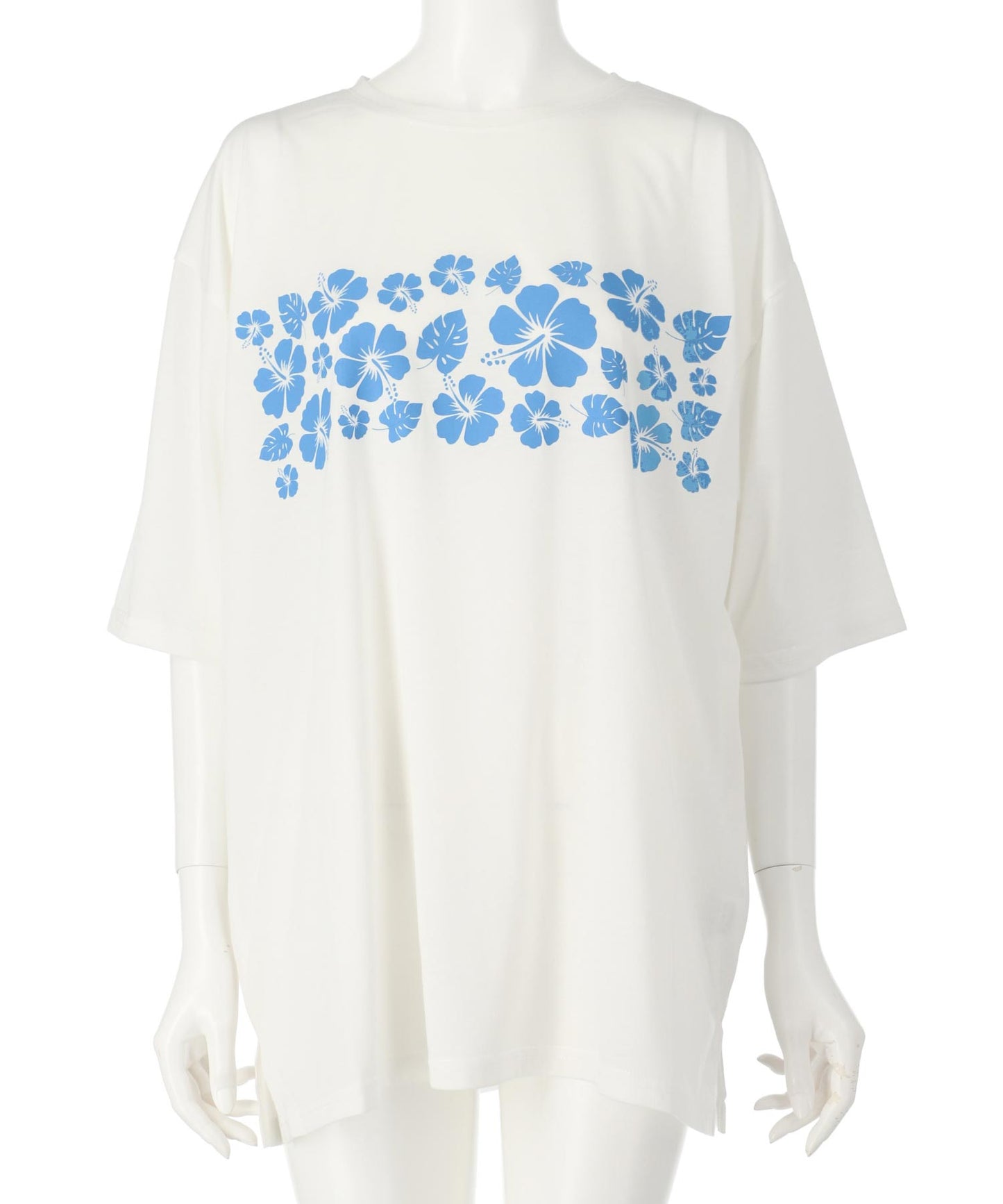 バック ハイビスカス プリント オーバーサイズ Tシャツ 853-5957