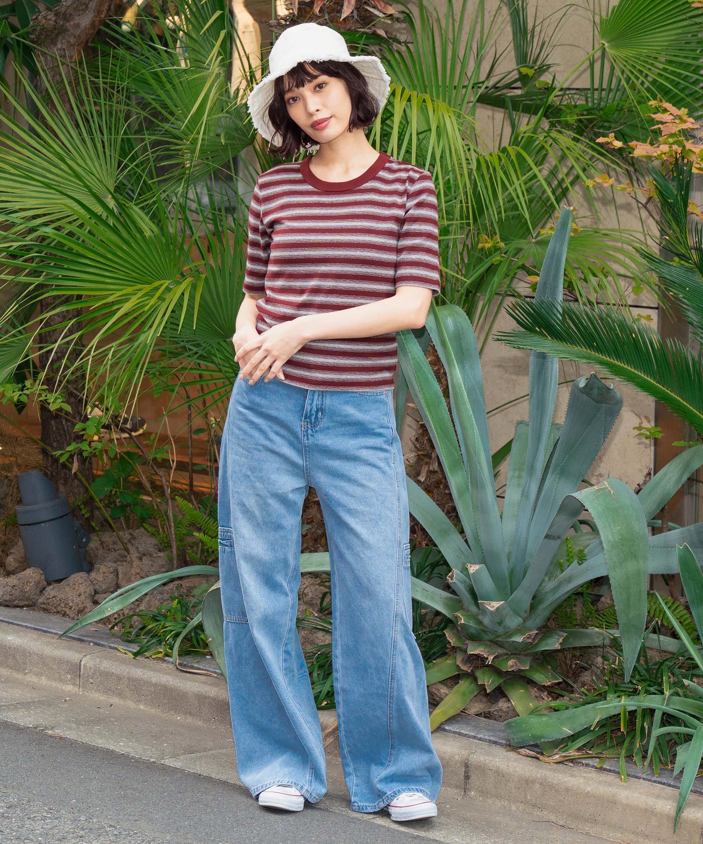 ボーダー フライス コンパクト 半袖 Tシャツ 853-5976