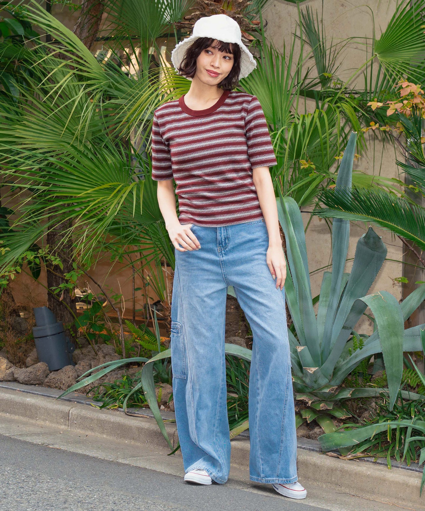 ボーダー フライス コンパクト 半袖 Tシャツ 853-5976